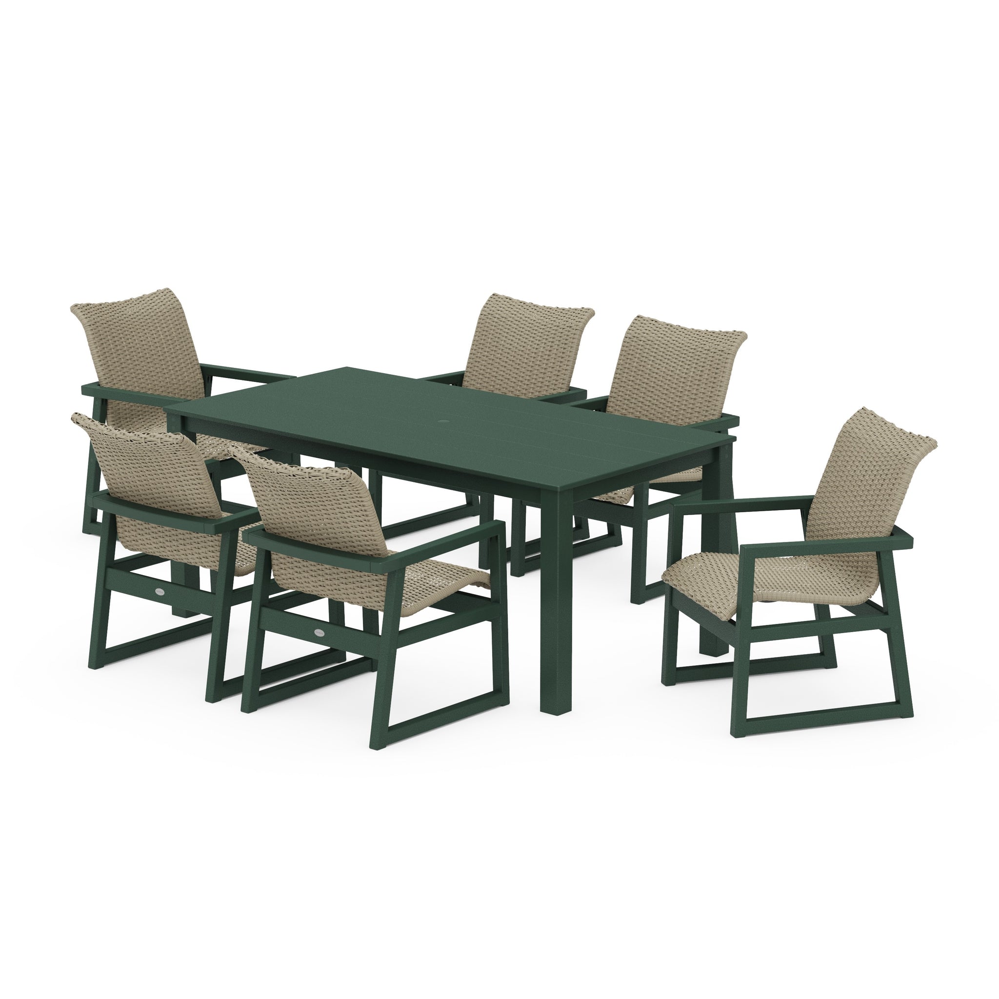 EDGE Woven Arm Chair 7-Piece Parsons Dining Set