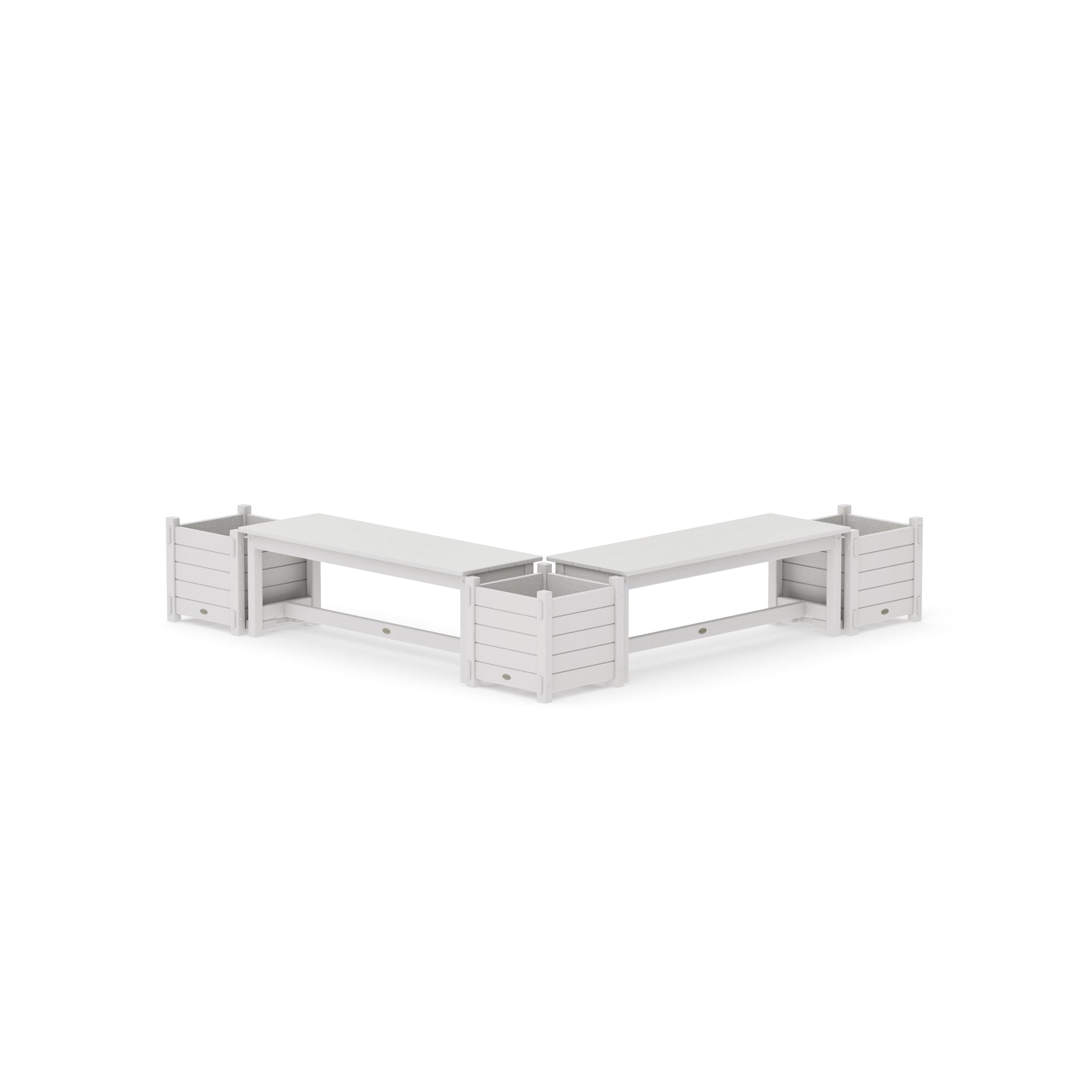 48" Nautical L- Shaped Planter Bench Corner Set