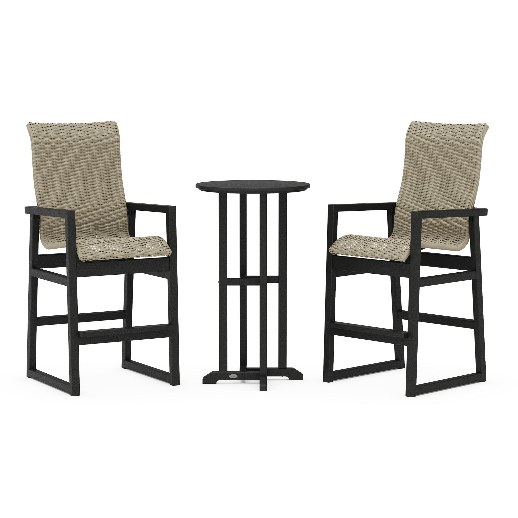 EDGE Woven Highback 3-Piece Farmhouse Bar Set