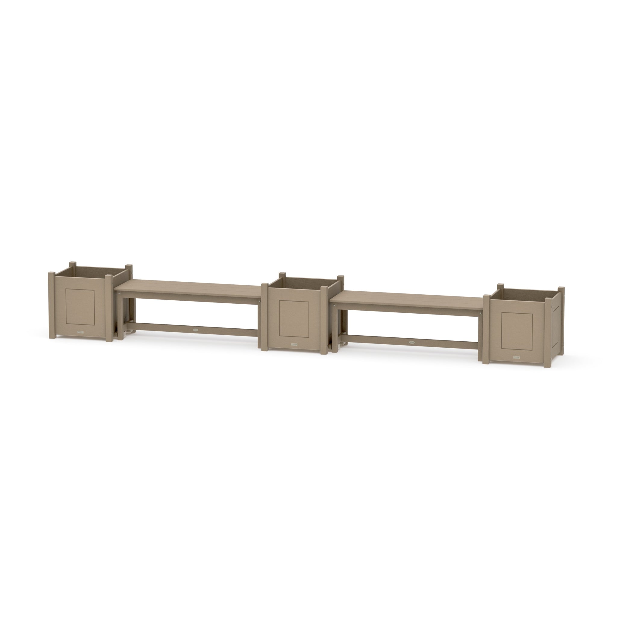 48" Country Living Straight Double Planter Bench Set - Large
