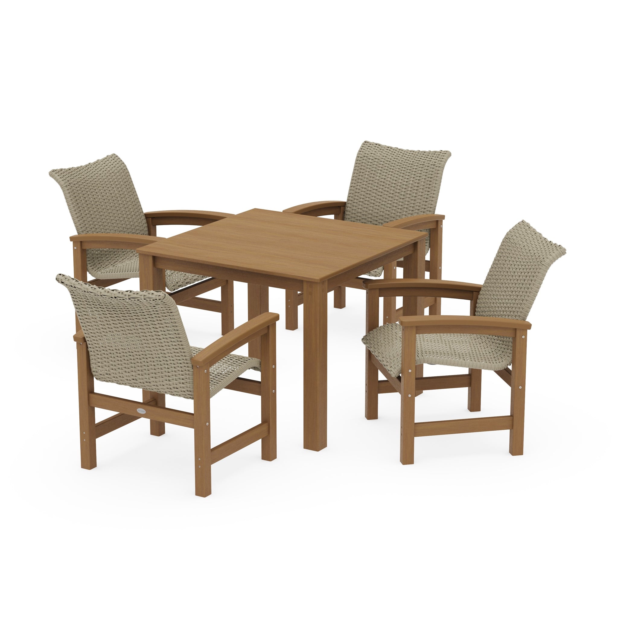 Coastal Woven 5-Piece Parsons Dining Set