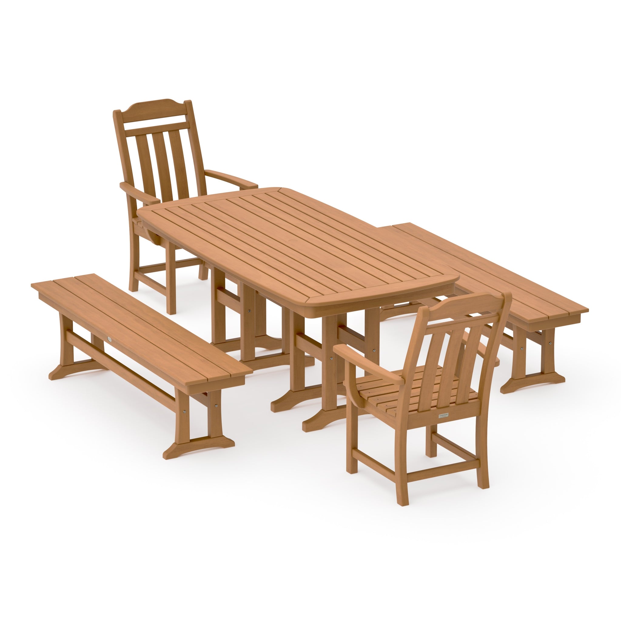 Cottage 5-Piece Dining Set with Benches