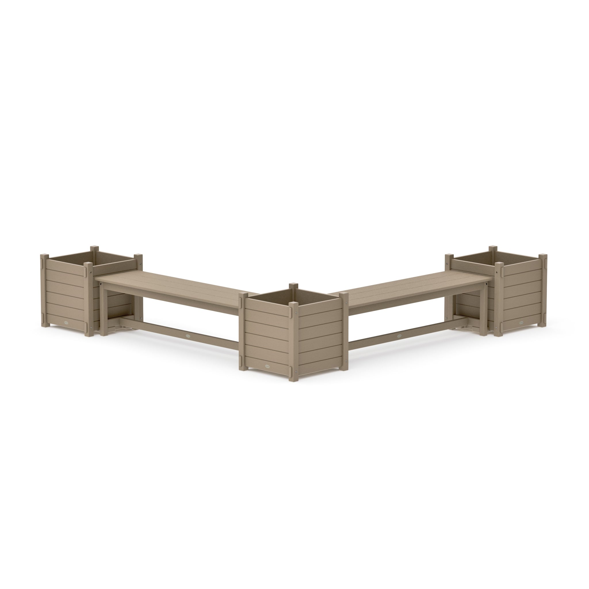 60" Nautical L- Shaped Planter Bench Corner Set - Large