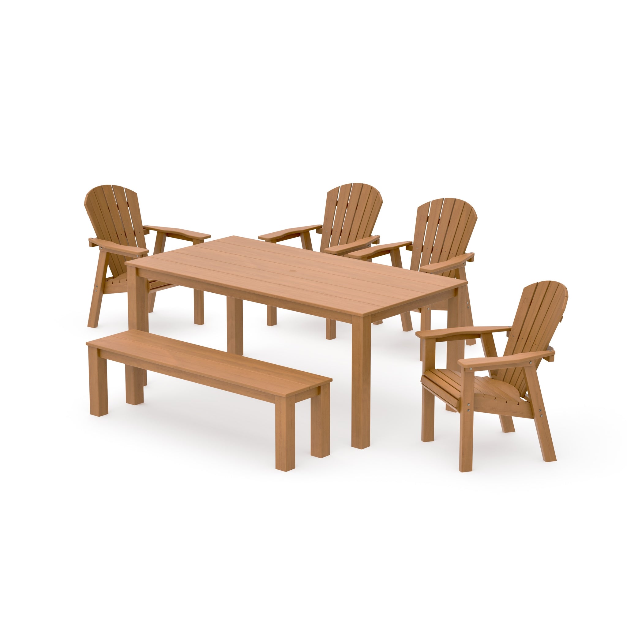 Seashell 6-Piece Parsons Dining Set with Bench