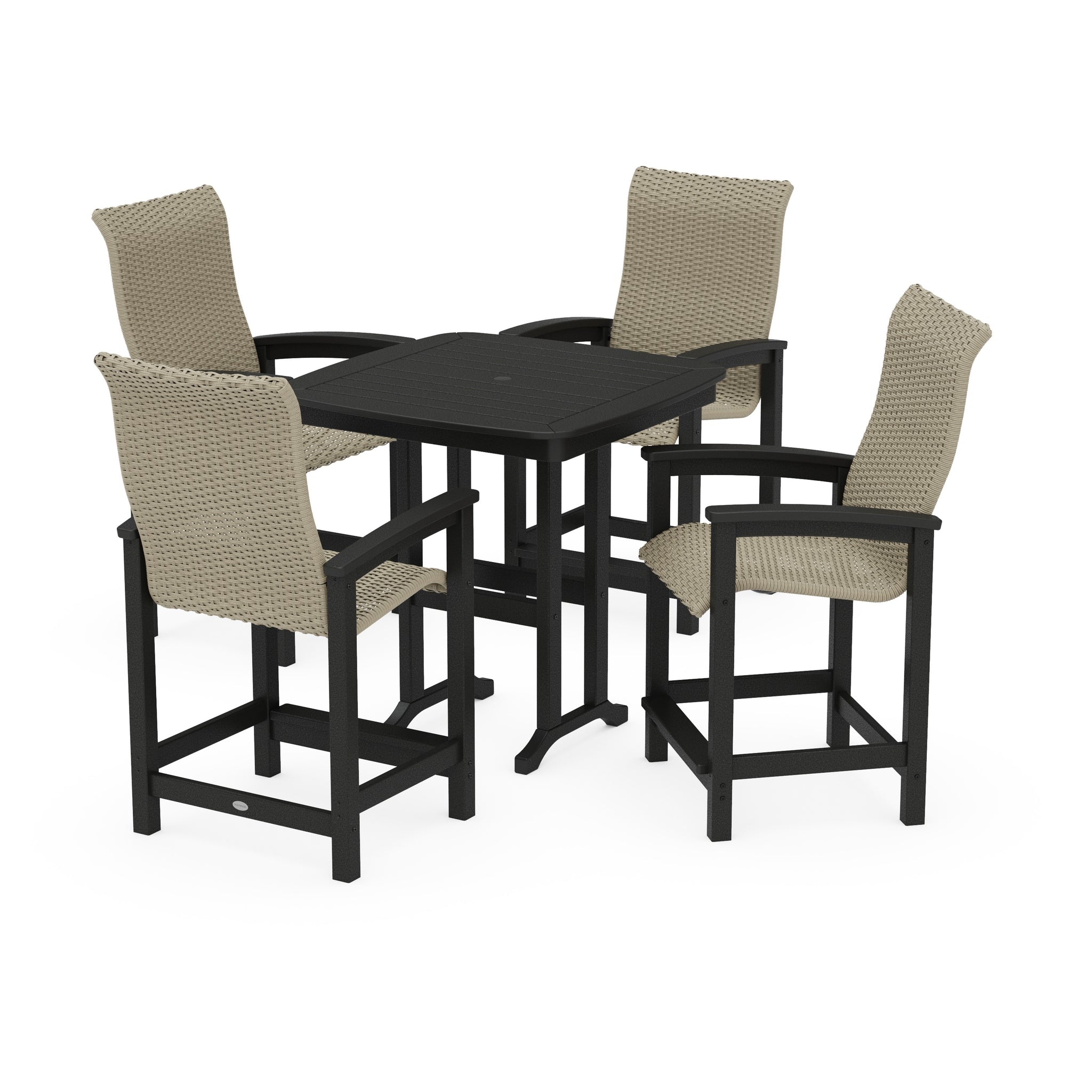 Coastal Woven High-Back 5-Piece Counter Set