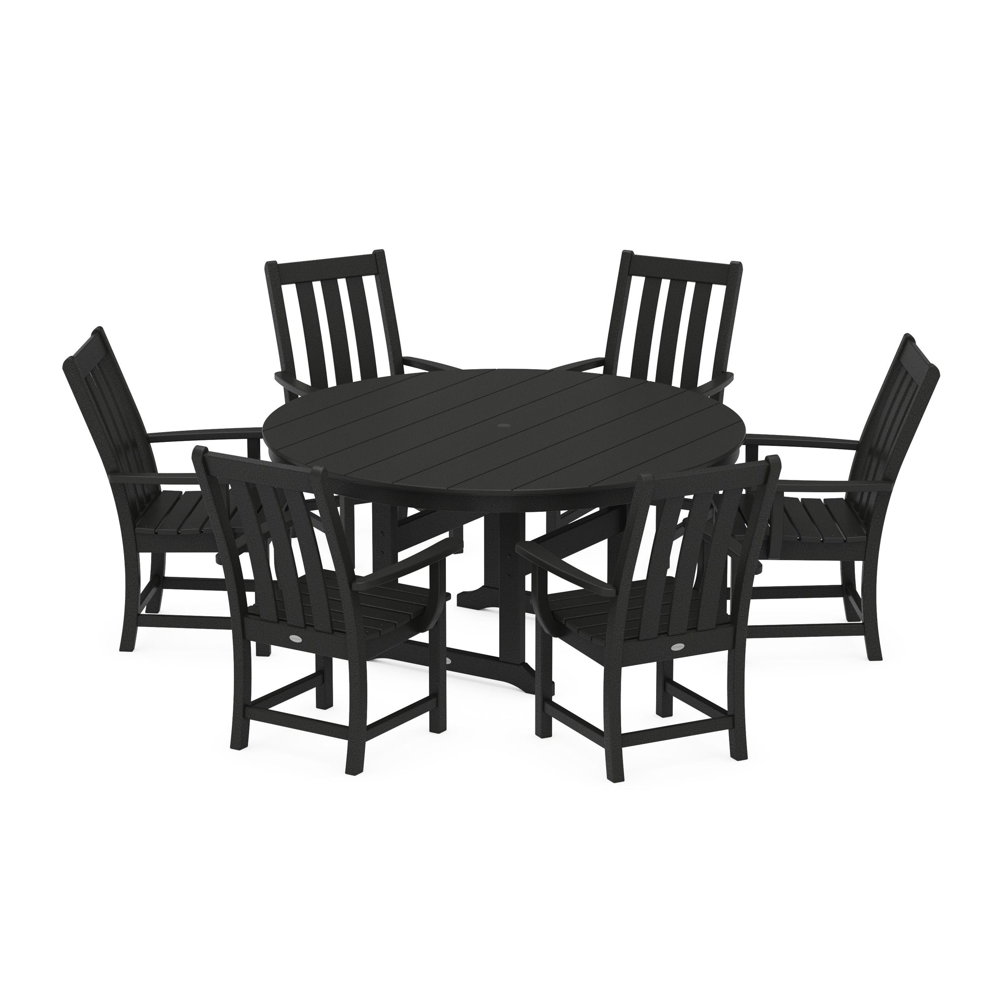 Vineyard 7-Piece Arm Chair Round Farmhouse Dining Set