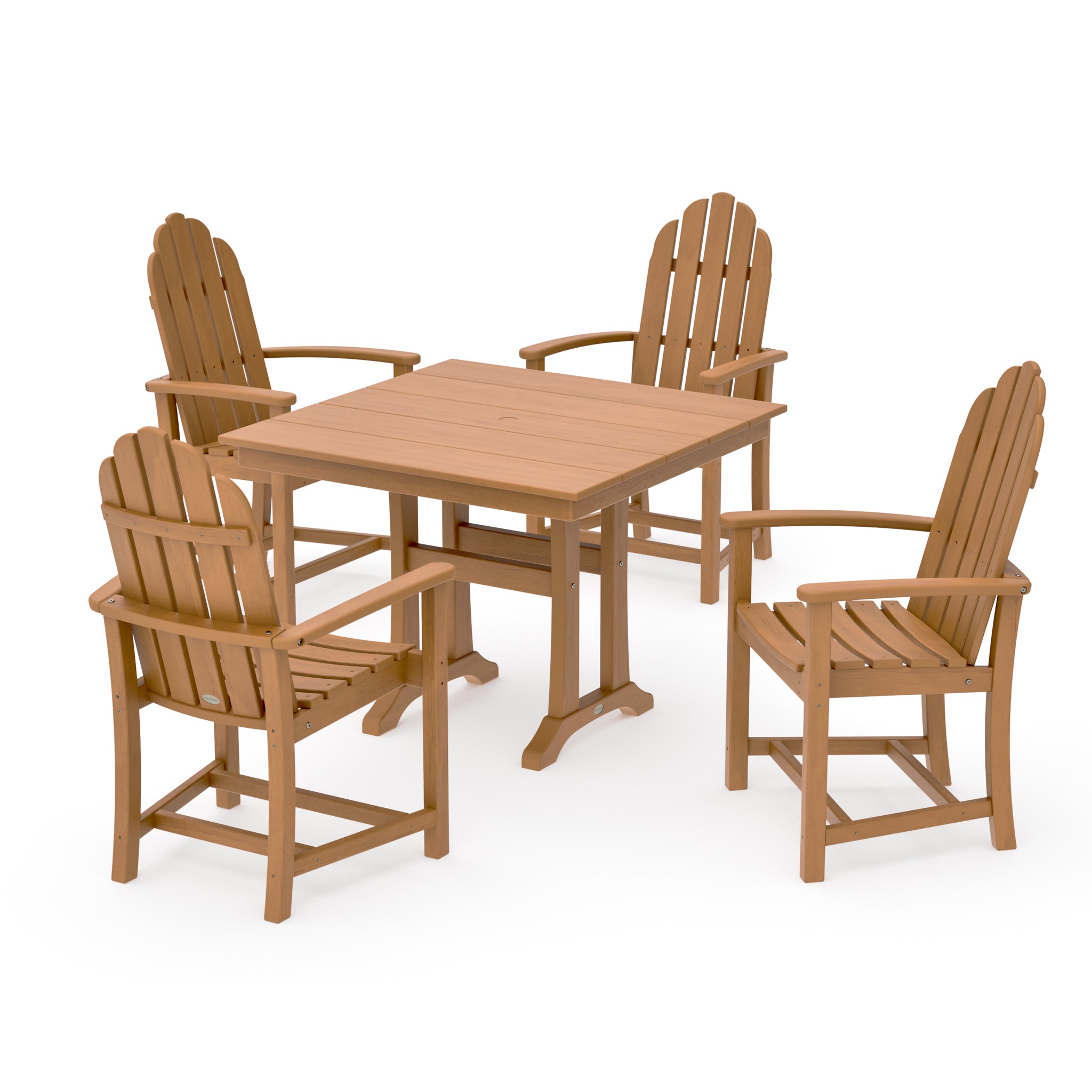 Classic Adirondack 5-Piece Farmhouse Dining Set With Trestle Legs