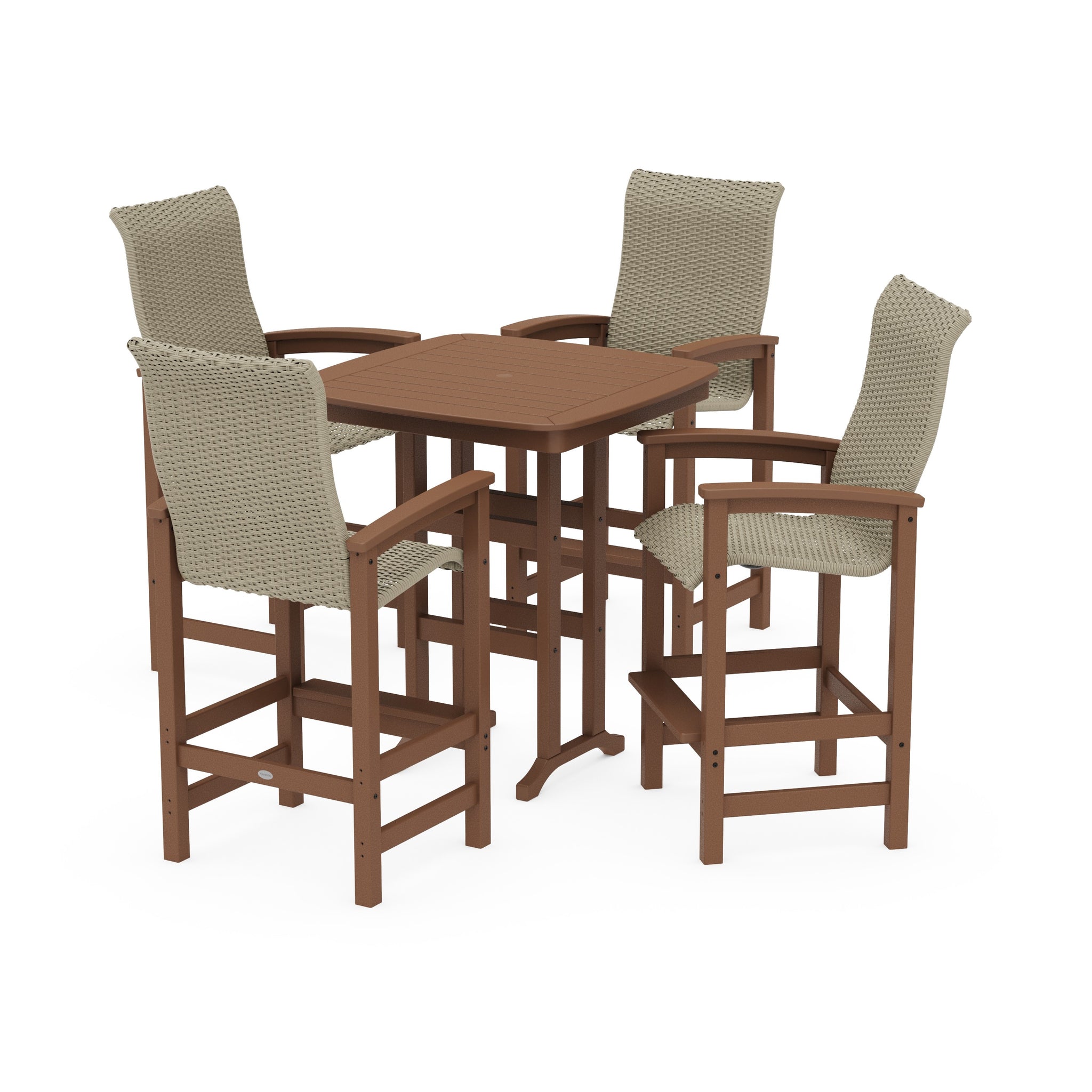Coastal Woven High-Back 5-Piece Bar Set