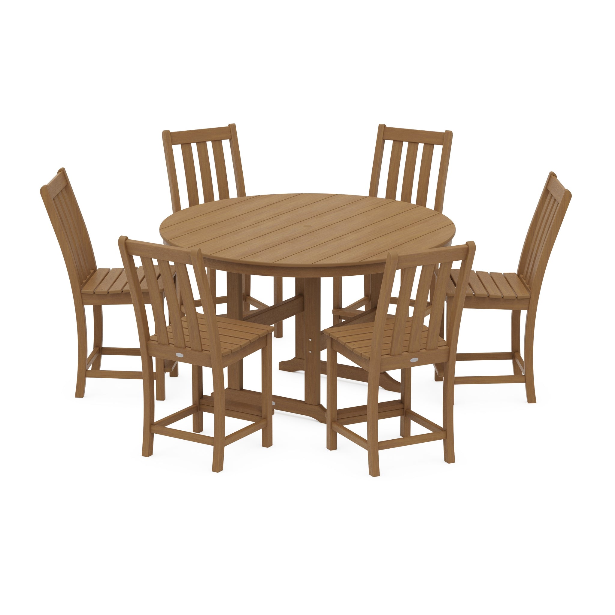 Vineyard 7-Piece Farmhouse Side Chair Round Farmhouse Counter Set