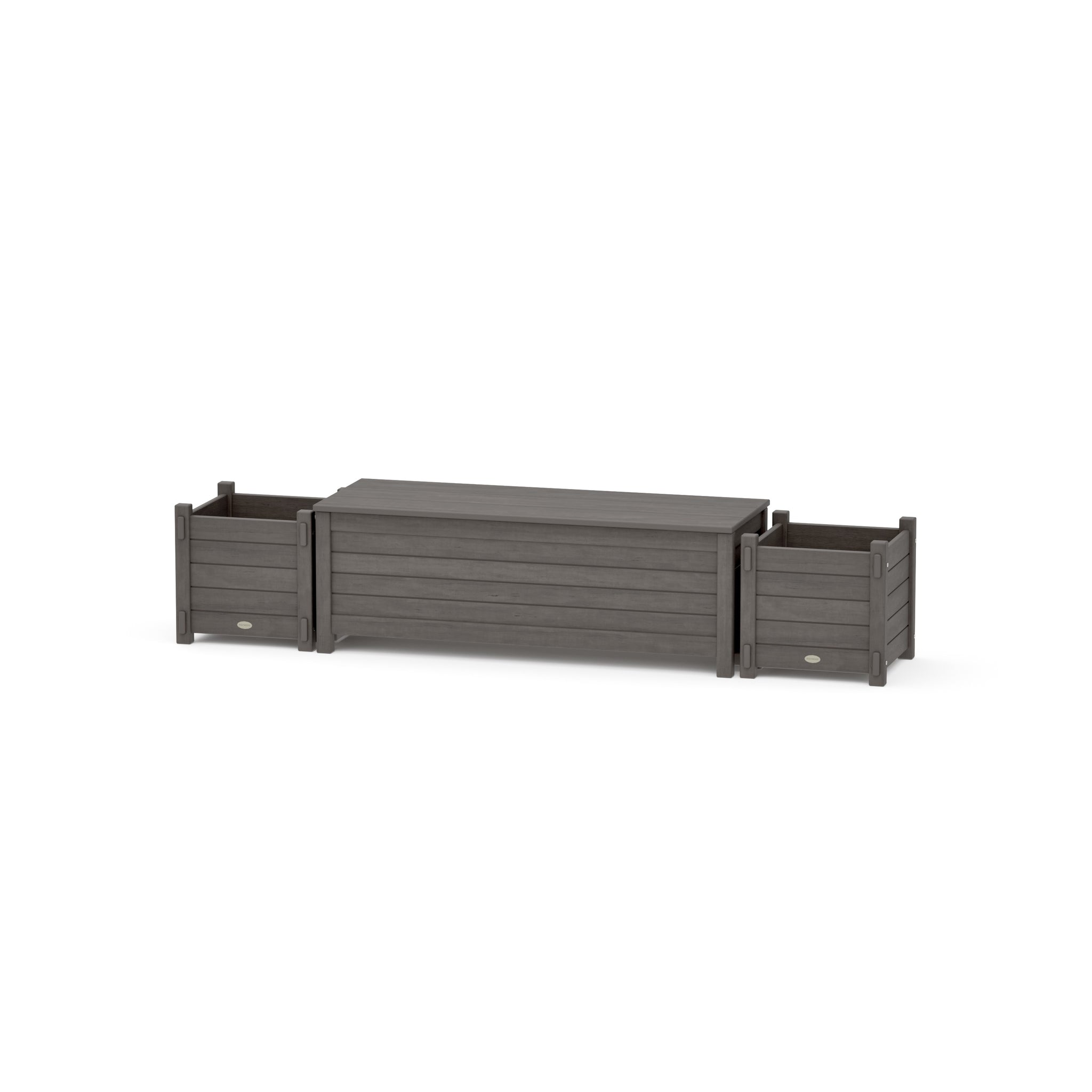 48" Nautical Straight Planter Storage Bench Set