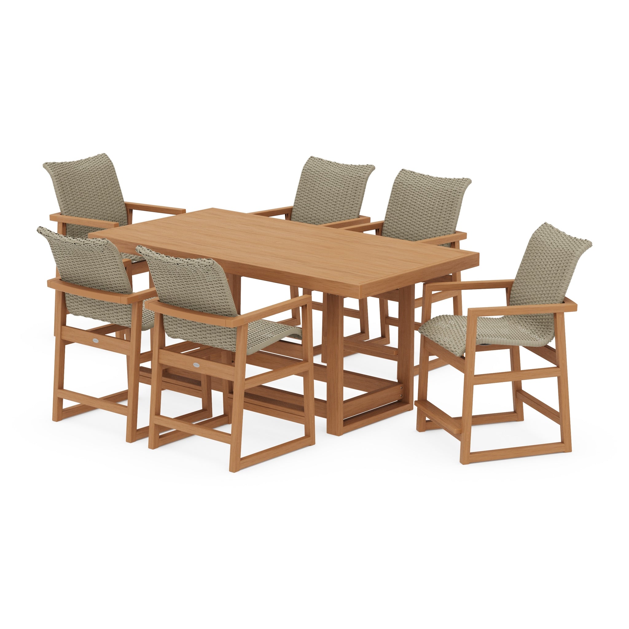 EDGE Woven Arm Chair 7-Piece Counter Set