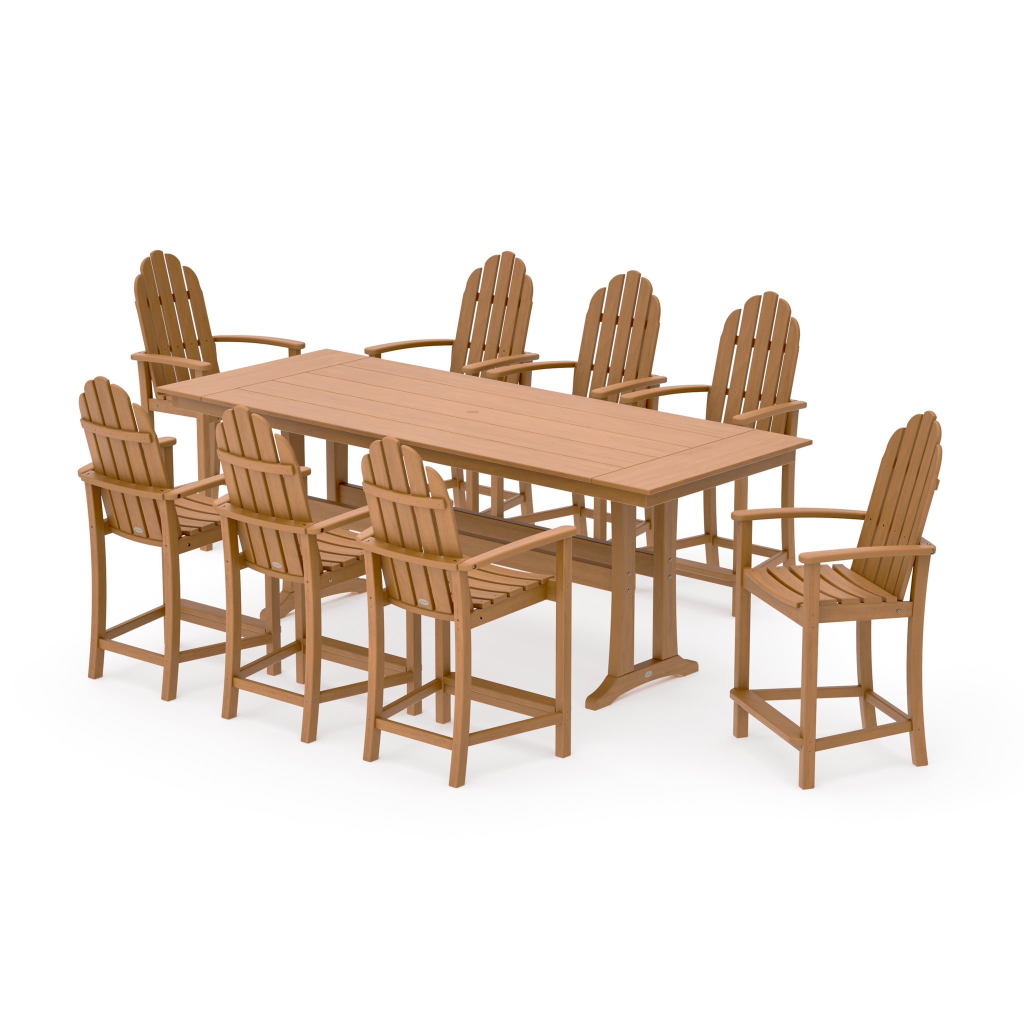 Classic Adirondack 9-Piece Farmhouse Counter Set with Trestle Legs