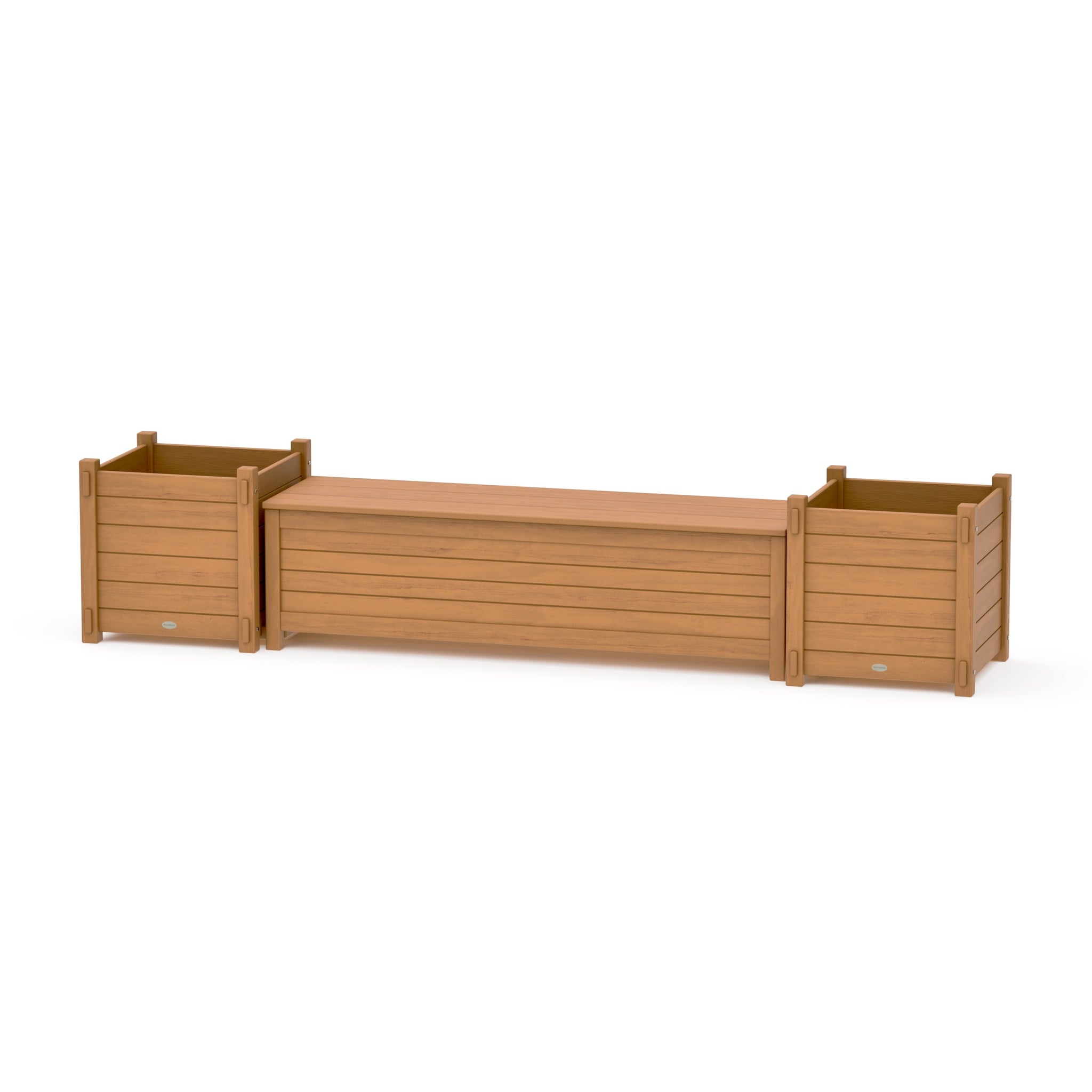 60" Nautical Straight Planter Storage Bench Set- Large