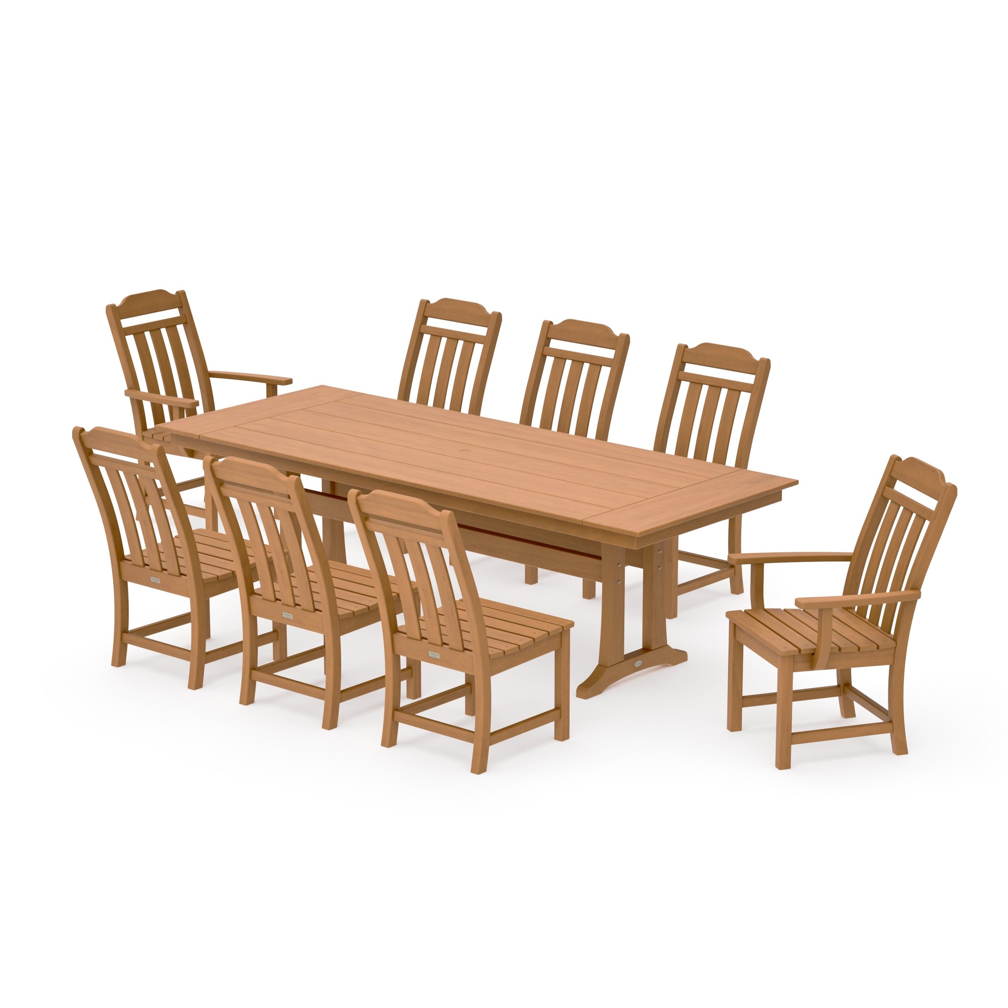 Cottage 9-Piece Farmhouse Dining Set with Trestle Legs