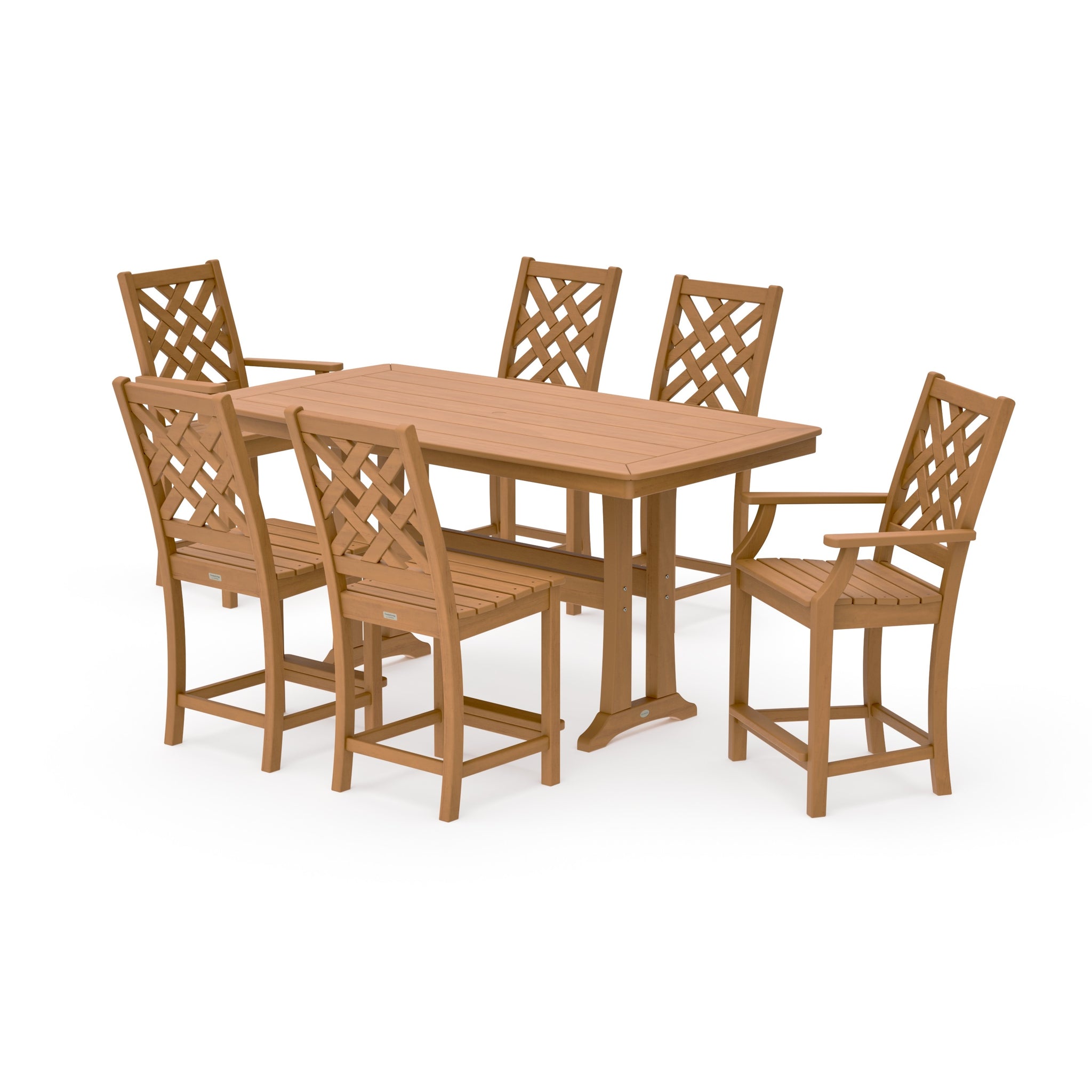 Wovendale 7-Piece Counter Set with Trestle Legs