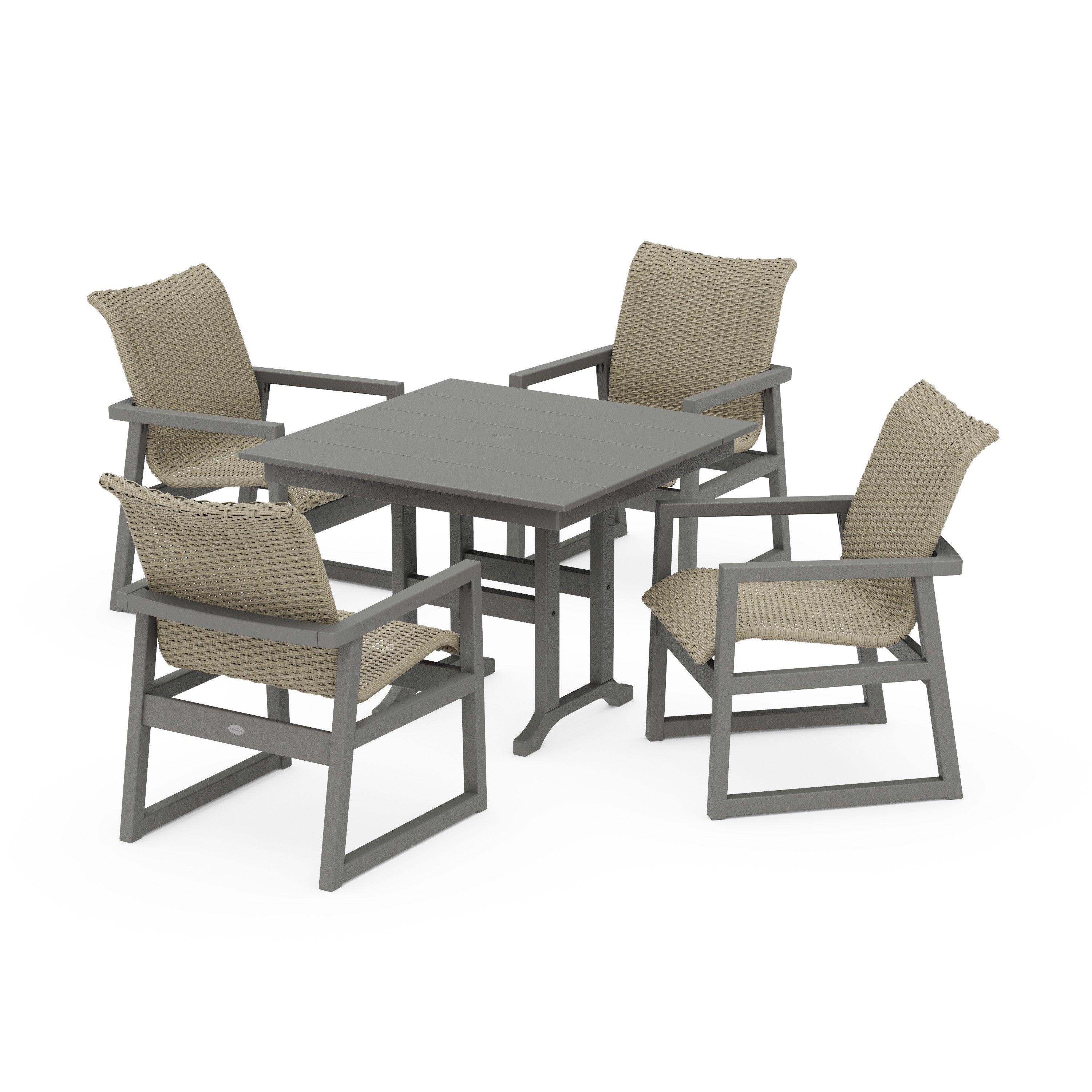 EDGE Woven 5-Piece Farmhouse Dining Set