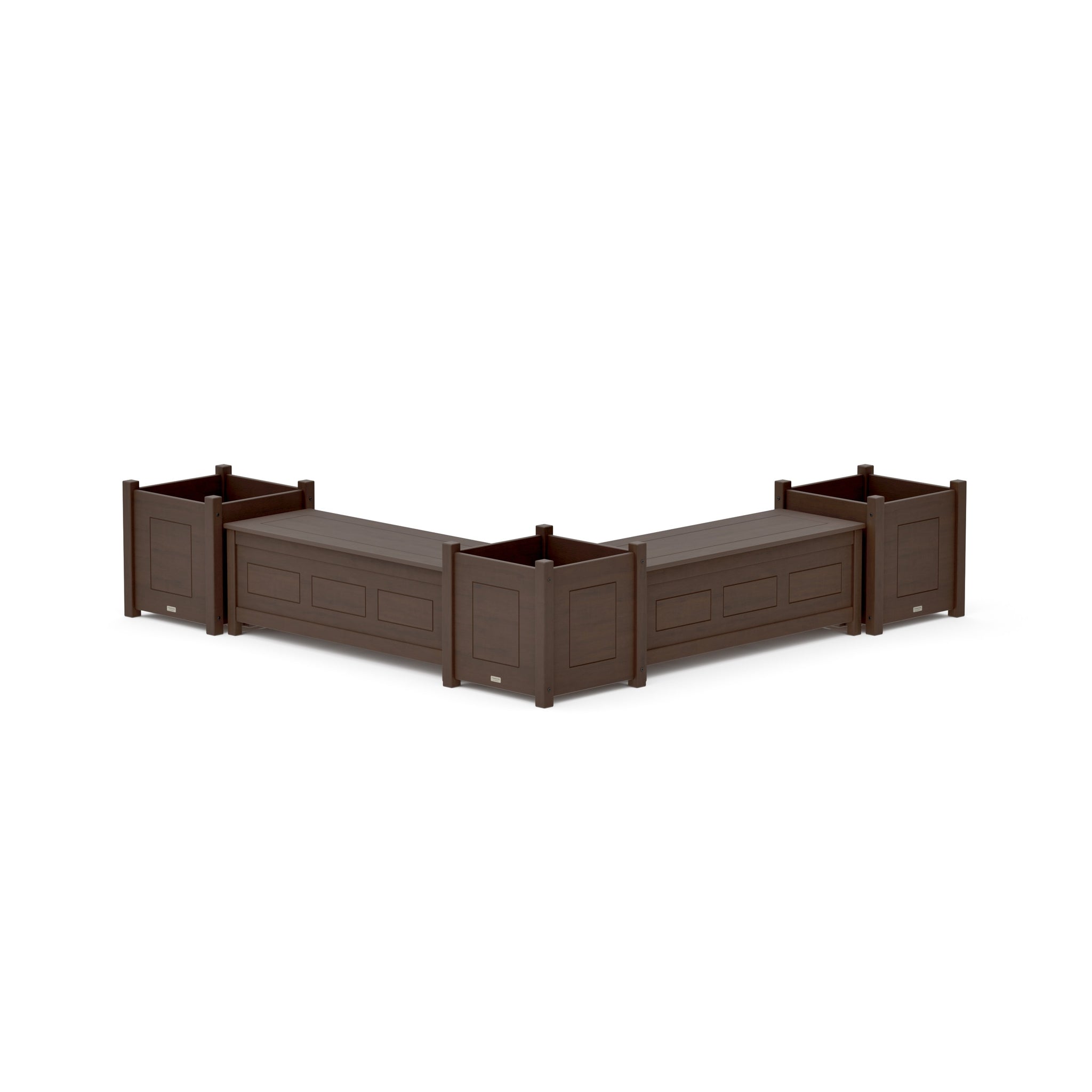 48" Country Living L- Shaped Planter Storage Bench Corner Set- Large