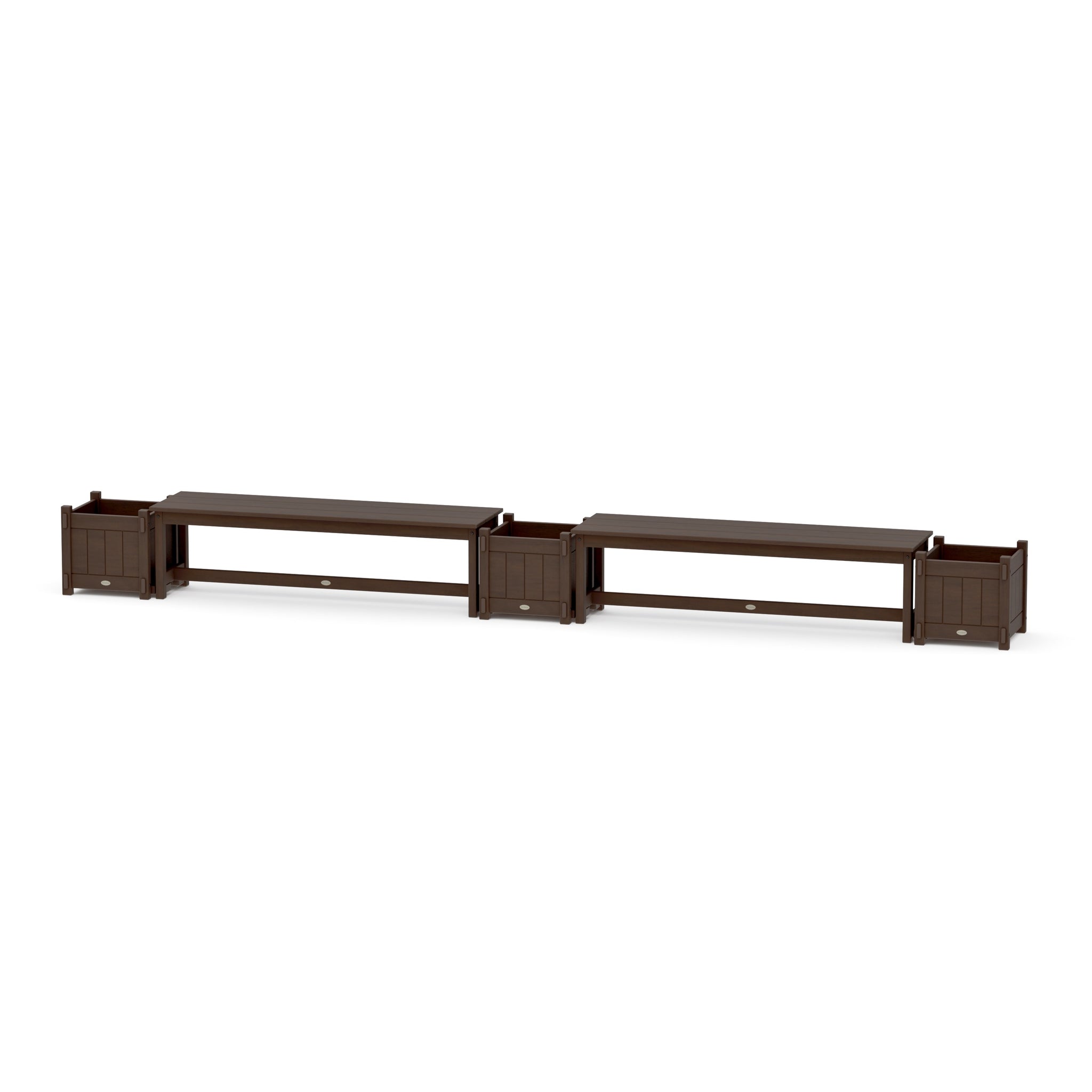 60" Vineyard Straight Double Planter Bench Set
