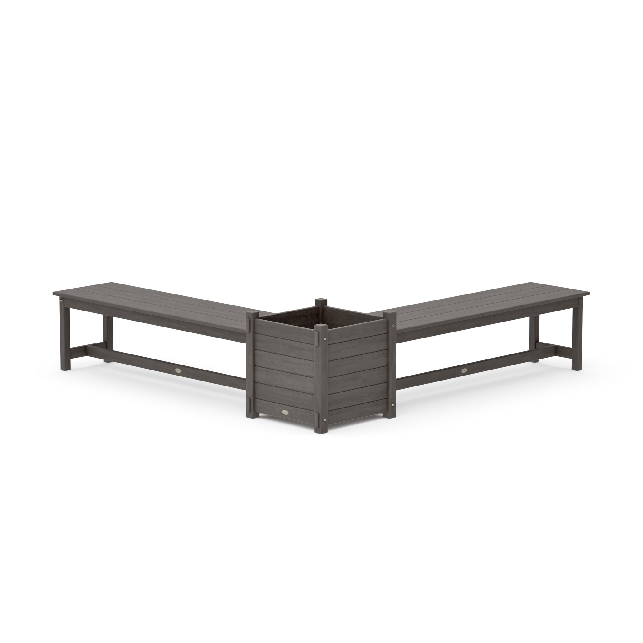 60" Nautical L- Shaped Planter Bench Set- Large