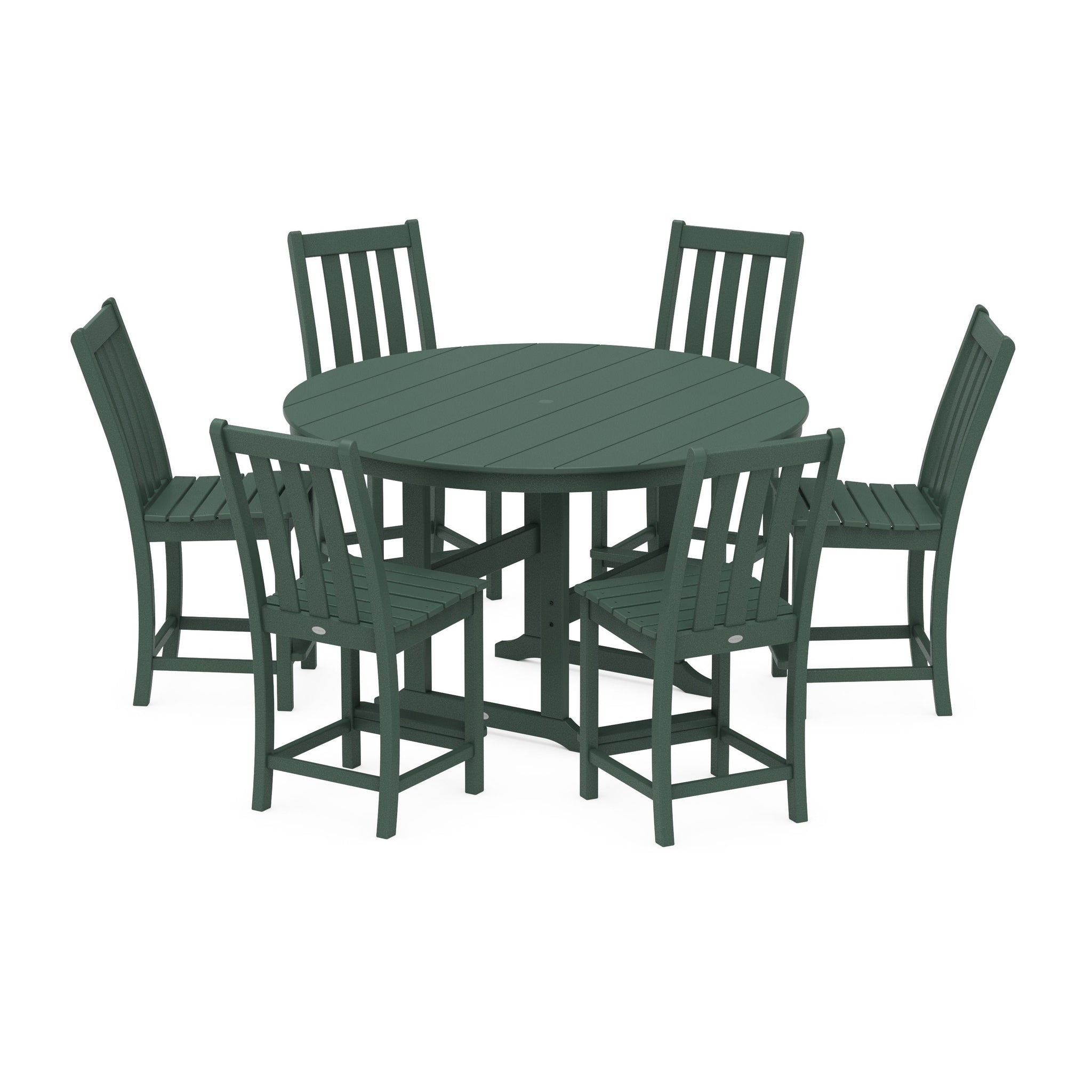 Vineyard 7-Piece Farmhouse Side Chair Round Farmhouse Counter Set