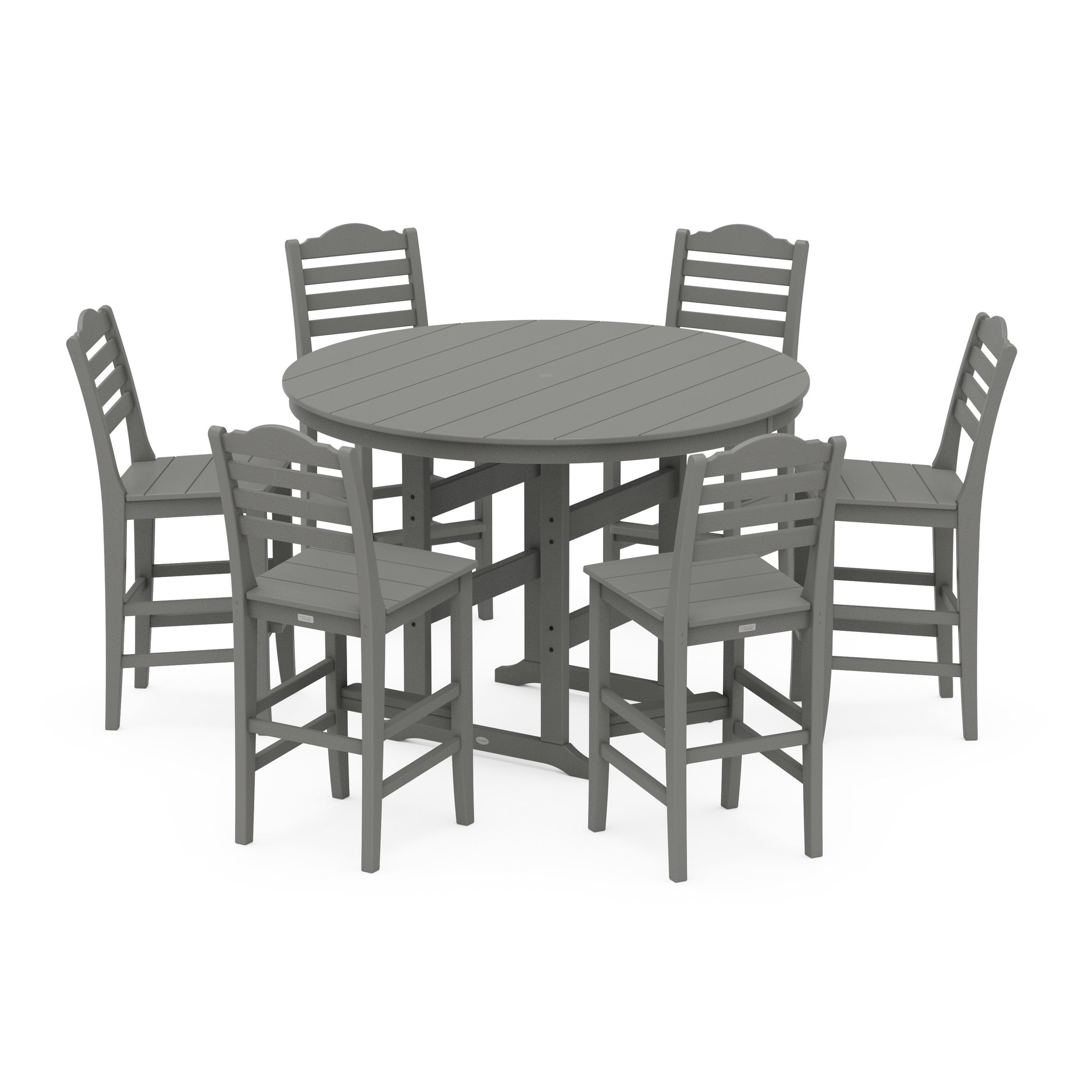 Savannah 7-Piece Farmhouse Side Chair Round Bar Set