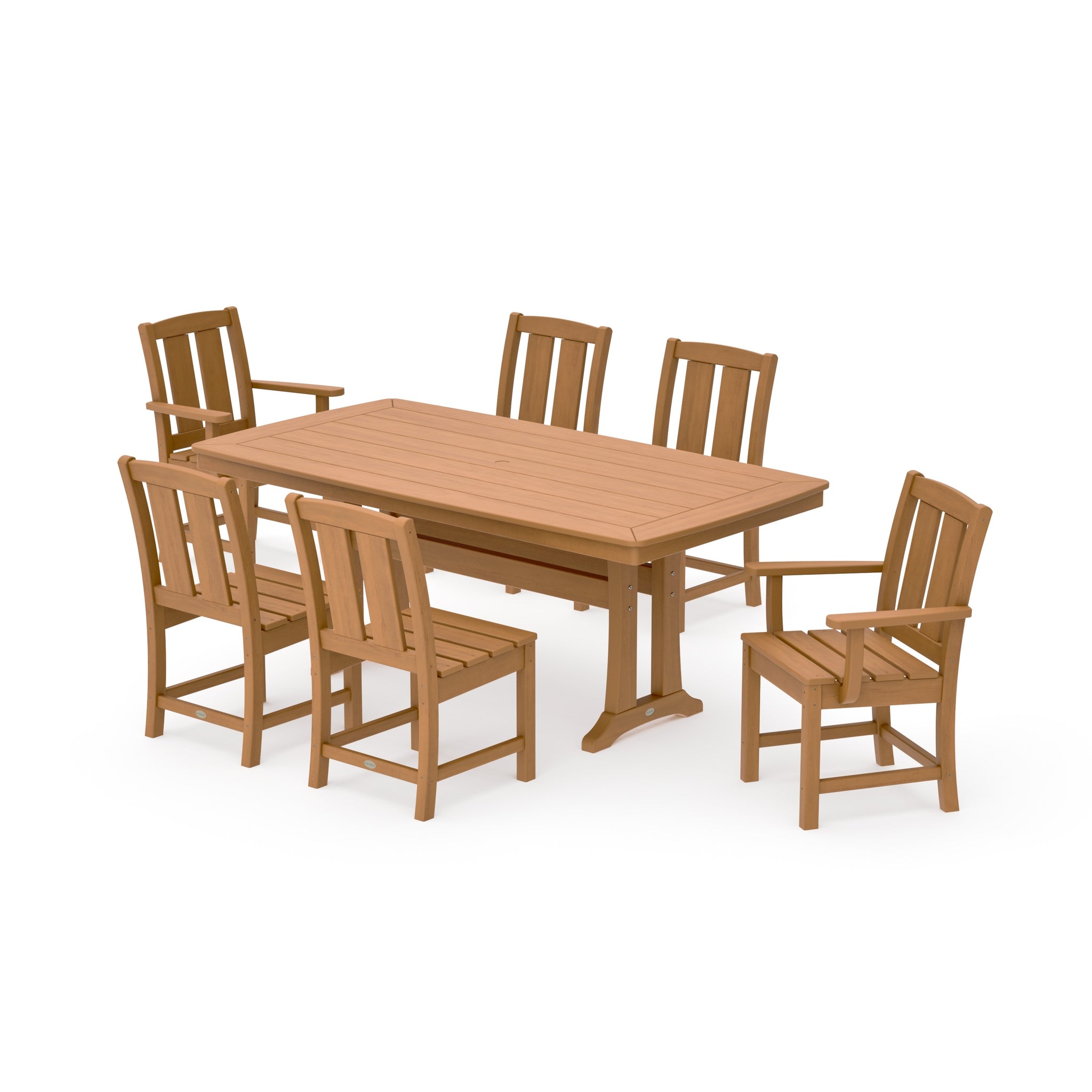 Mission 7-Piece Dining Set with Trestle Legs