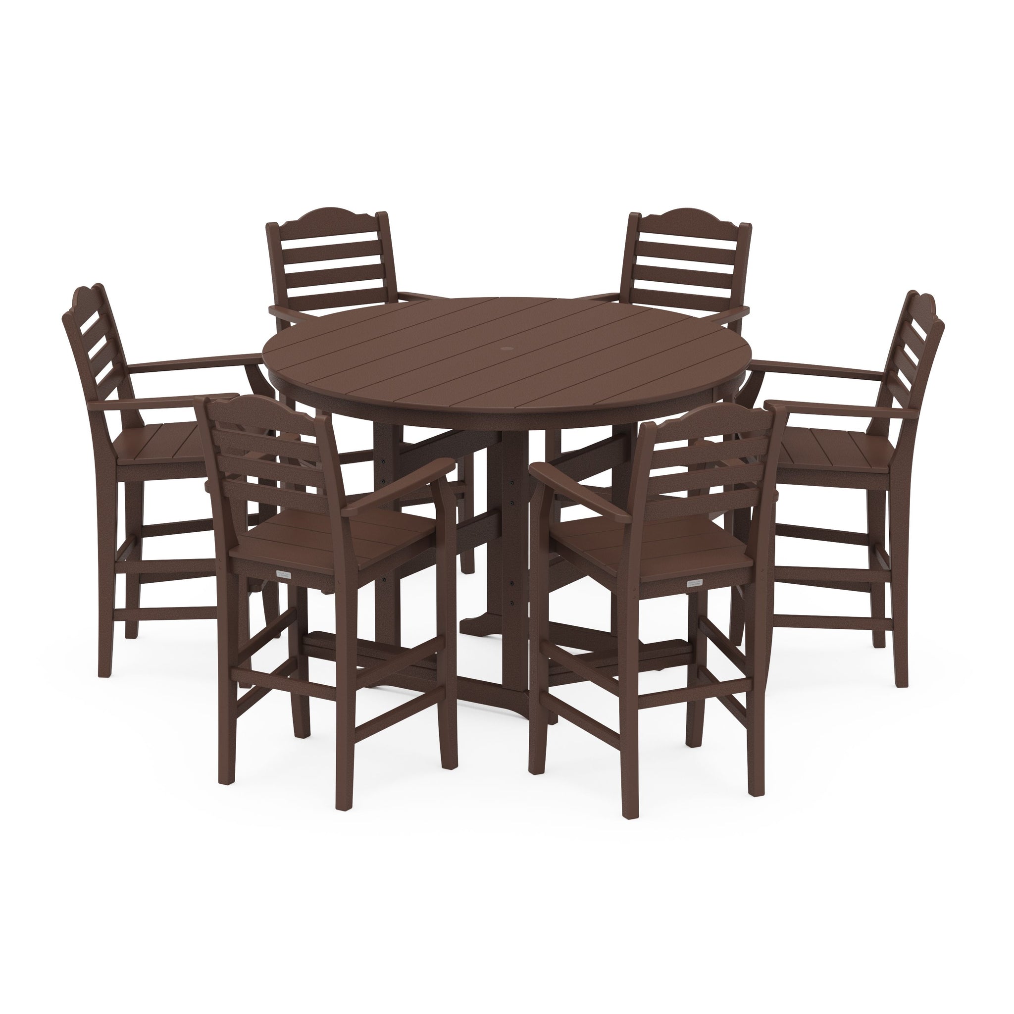 Savannah 7-Piece Arm Chair Round Farmhouse Bar Set