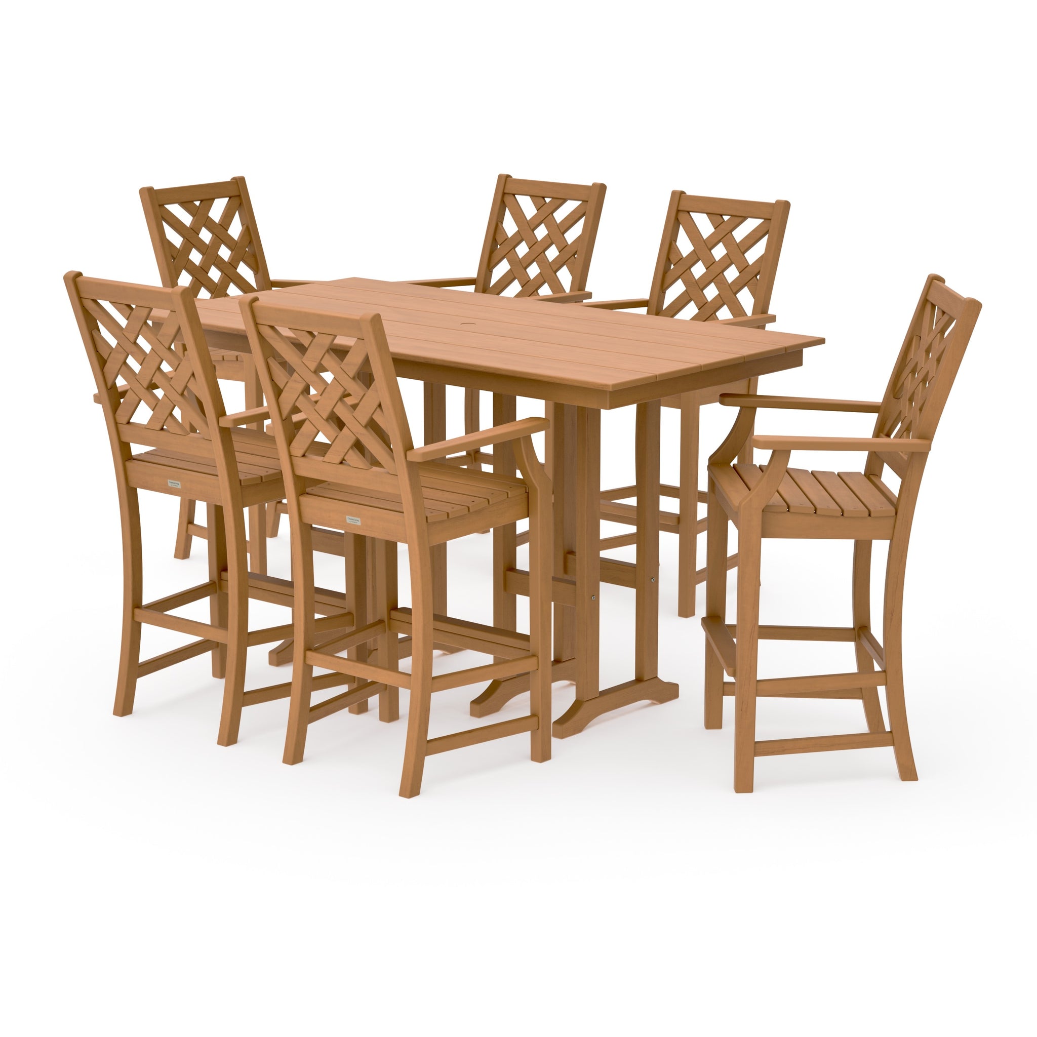 Wovendale Arm Chair 7-Piece Farmhouse Bar Set