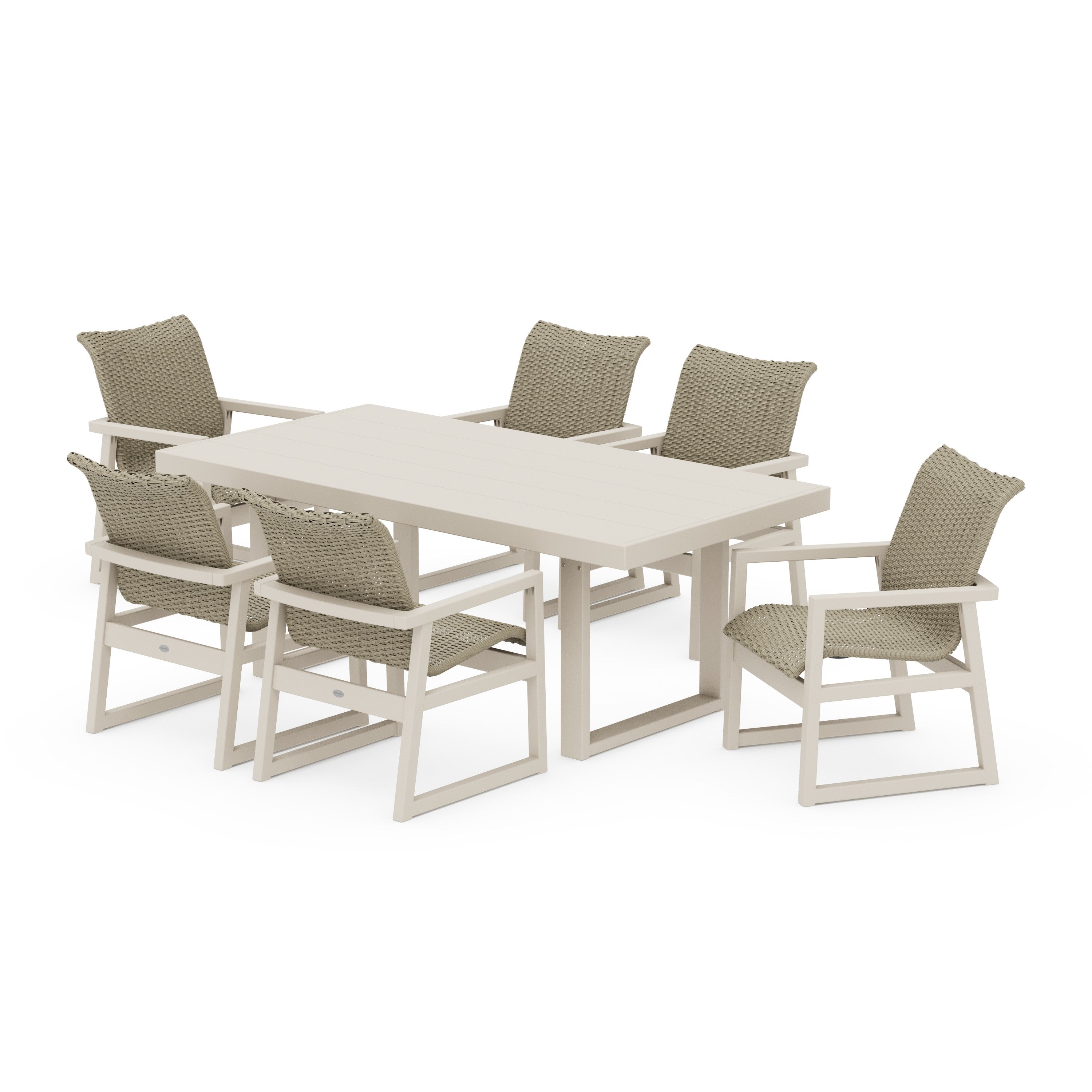 EDGE Woven Arm Chair 7-Piece Dining Set