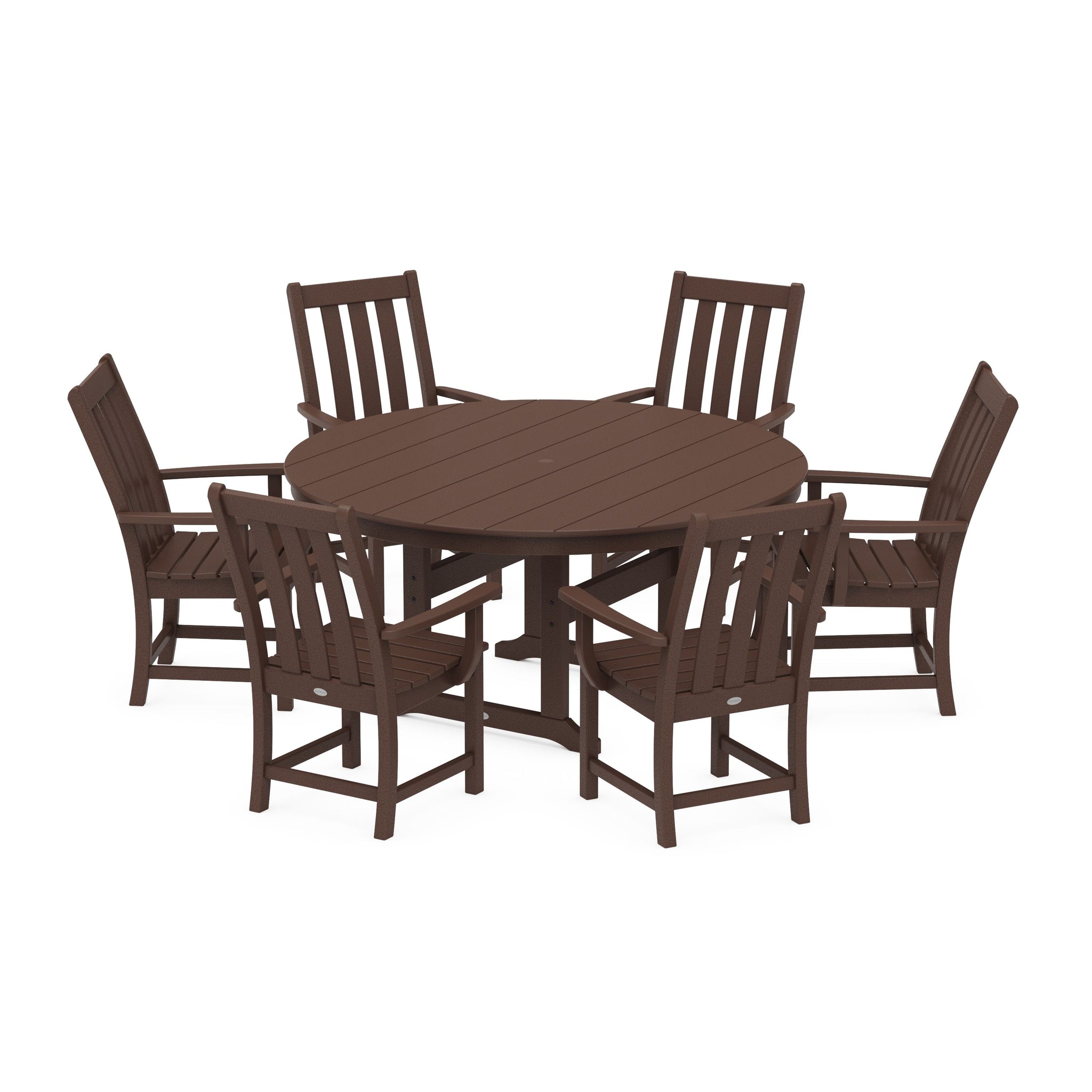 Vineyard 7-Piece Arm Chair Round Farmhouse Dining Set