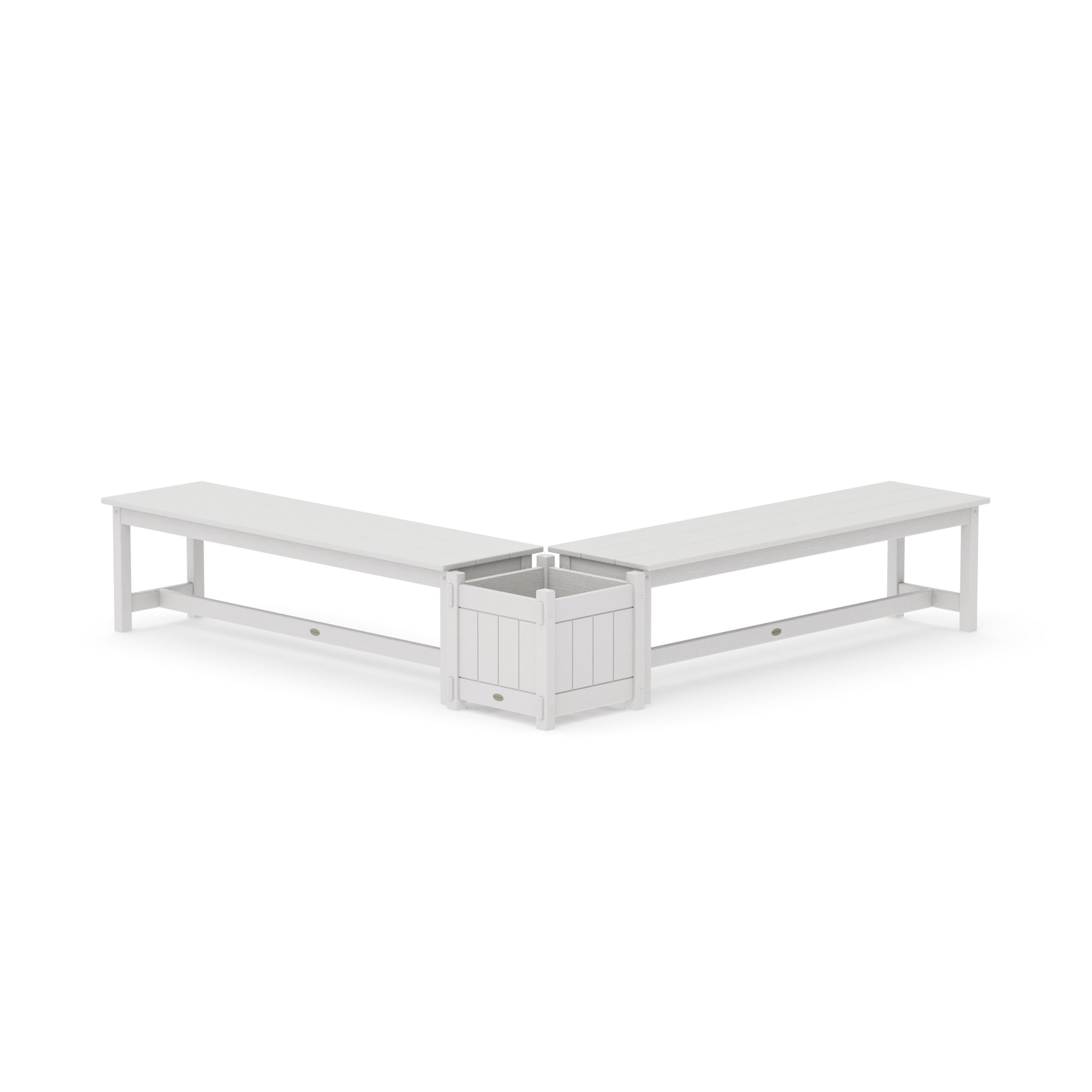 60" Vineyard L- Shaped Planter Bench Set