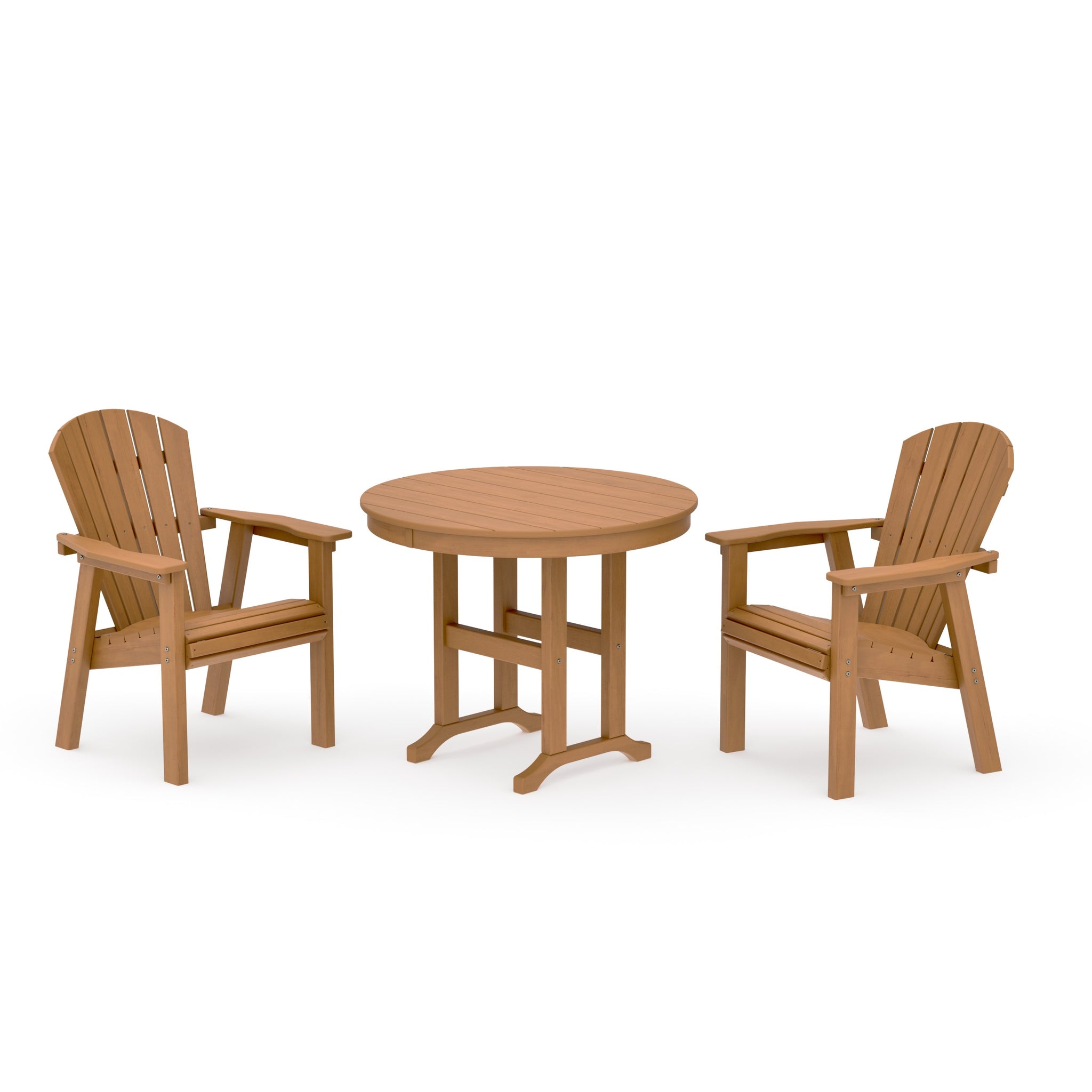 Seashell 3-Piece Round Farmhouse Dining Set