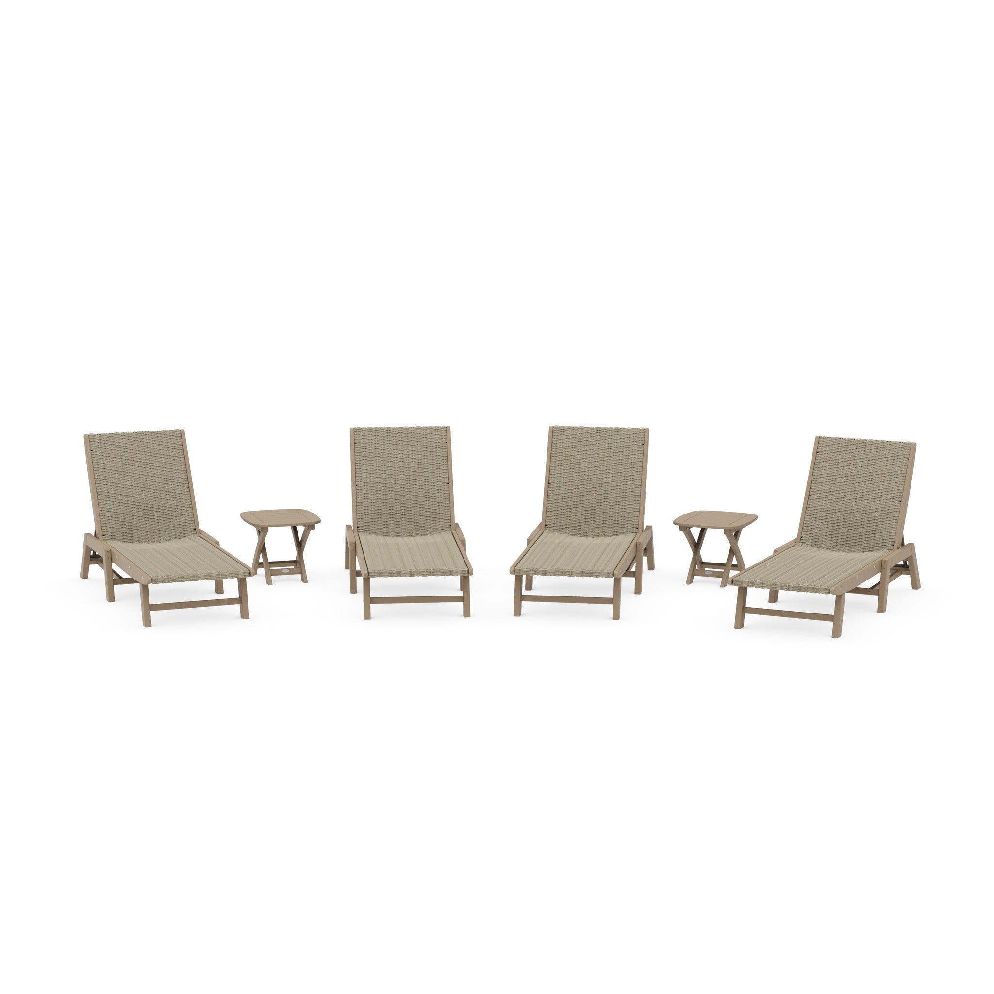 6- Piece Coastal Woven Chaise Chaise Lounge Set