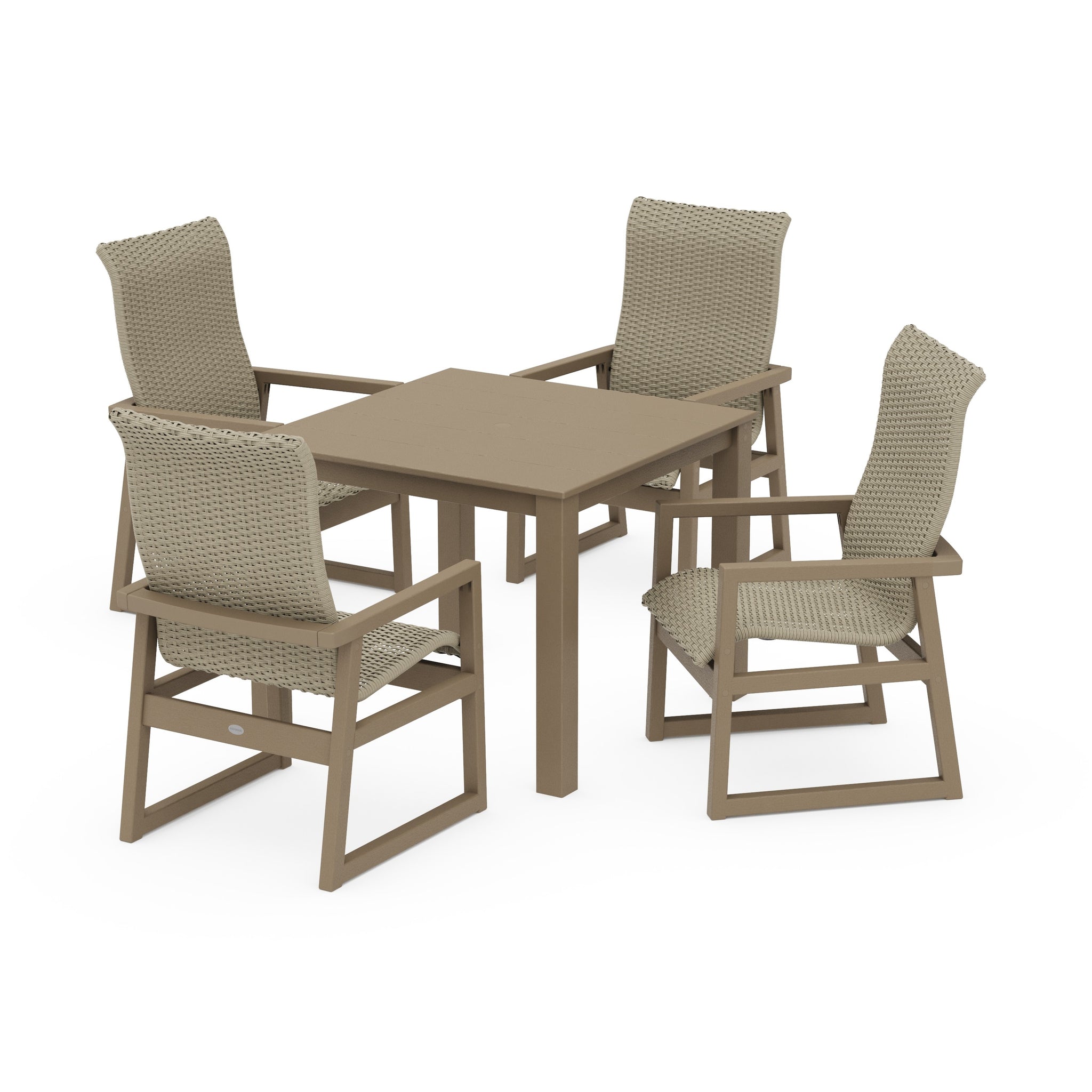 EDGE Woven Highback 5-Piece Parsons Dining Set