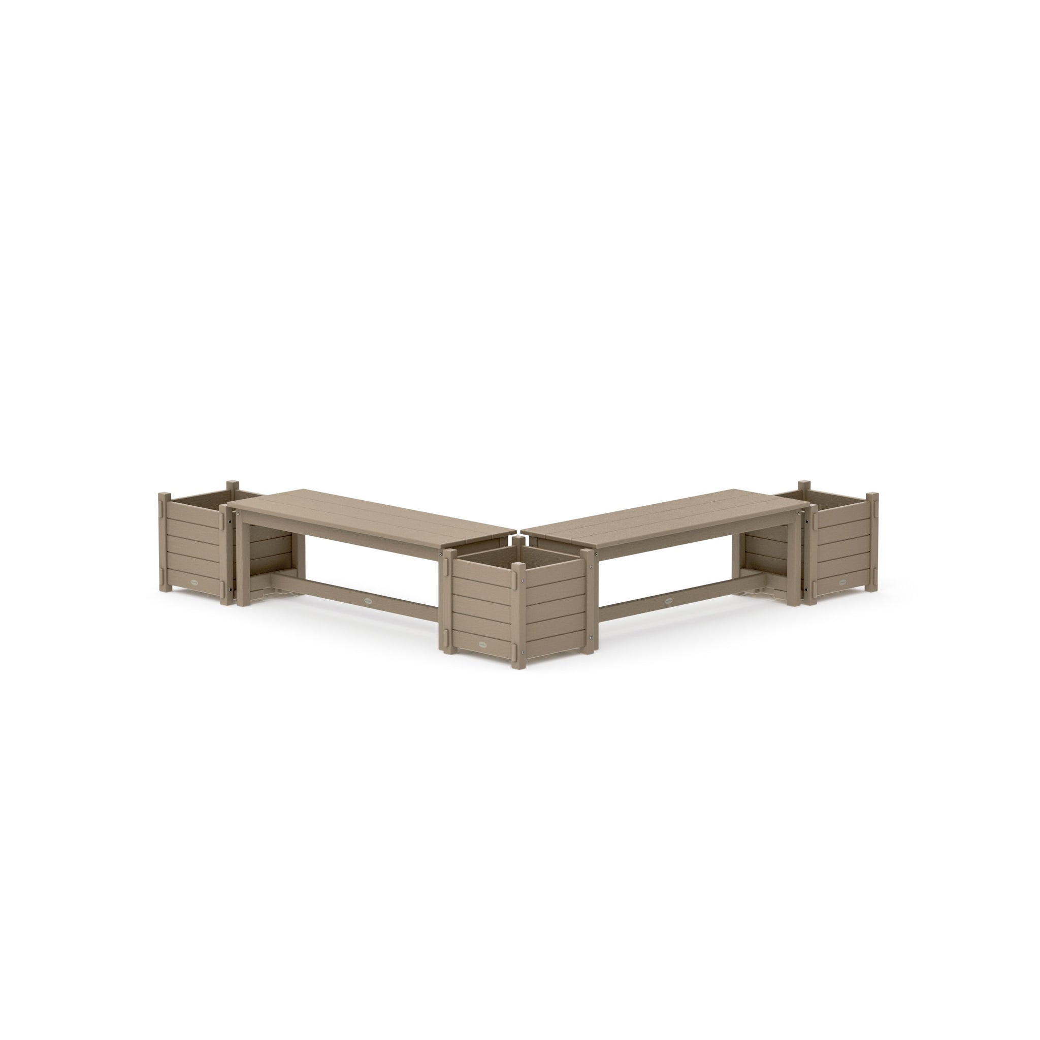 48" Nautical L- Shaped Planter Bench Corner Set