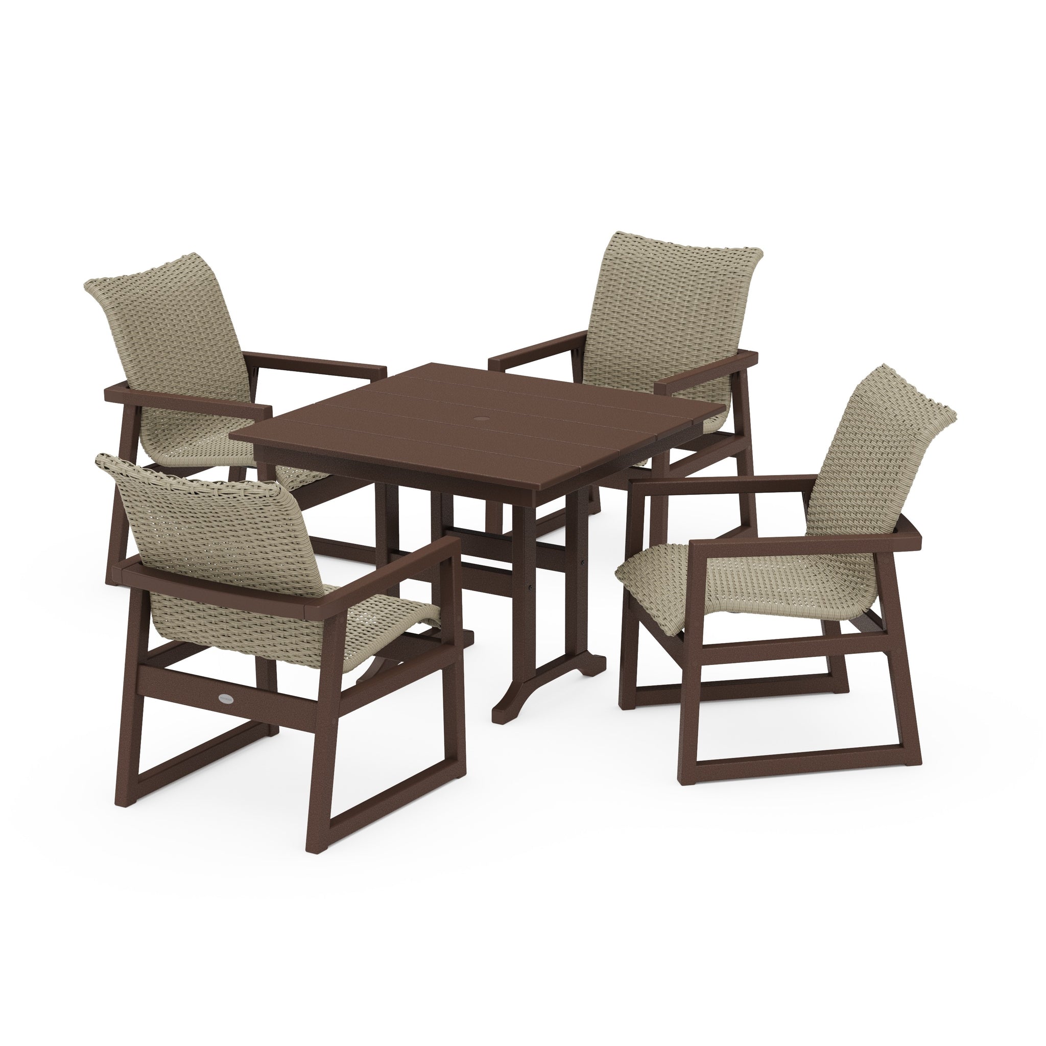 EDGE Woven 5-Piece Farmhouse Dining Set