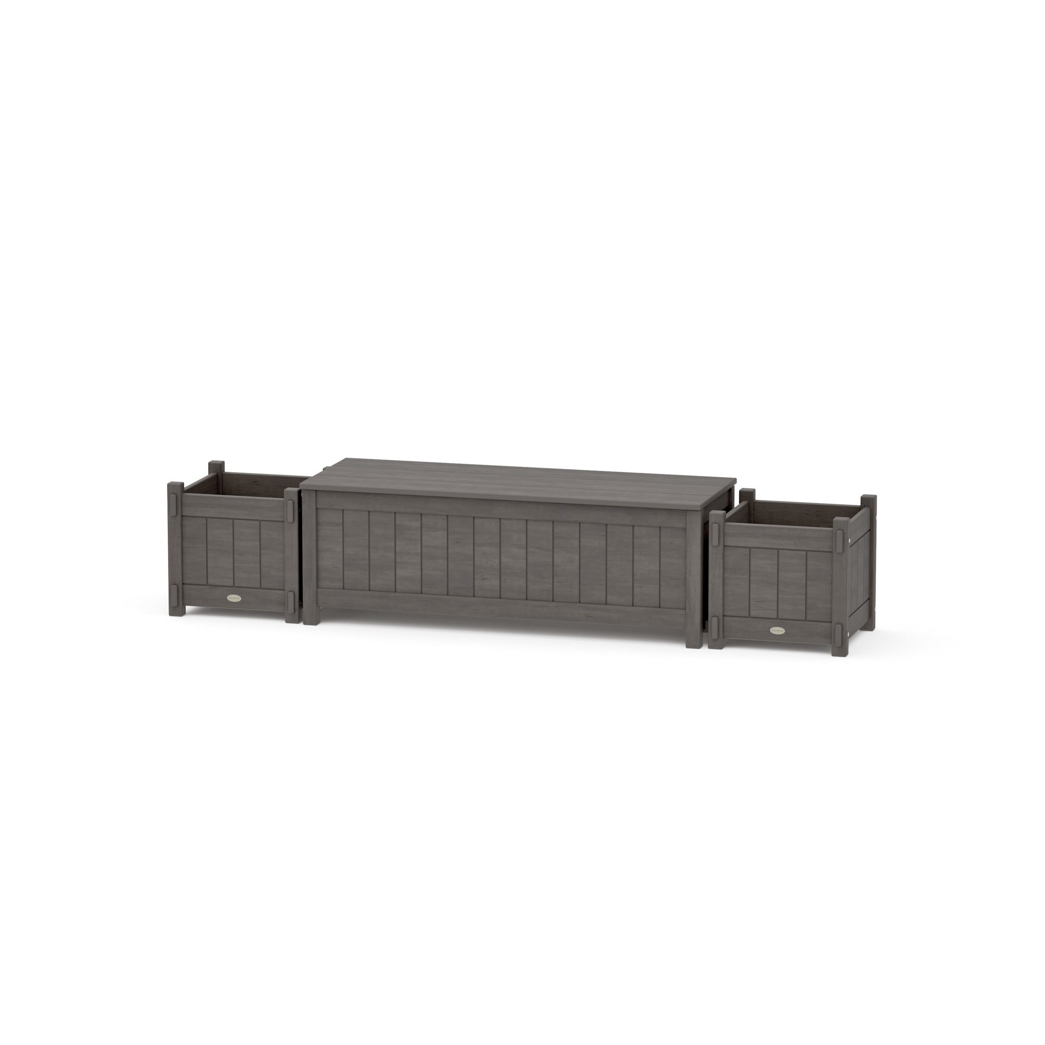 48" Vineyard Straight Planter Storage Bench Set