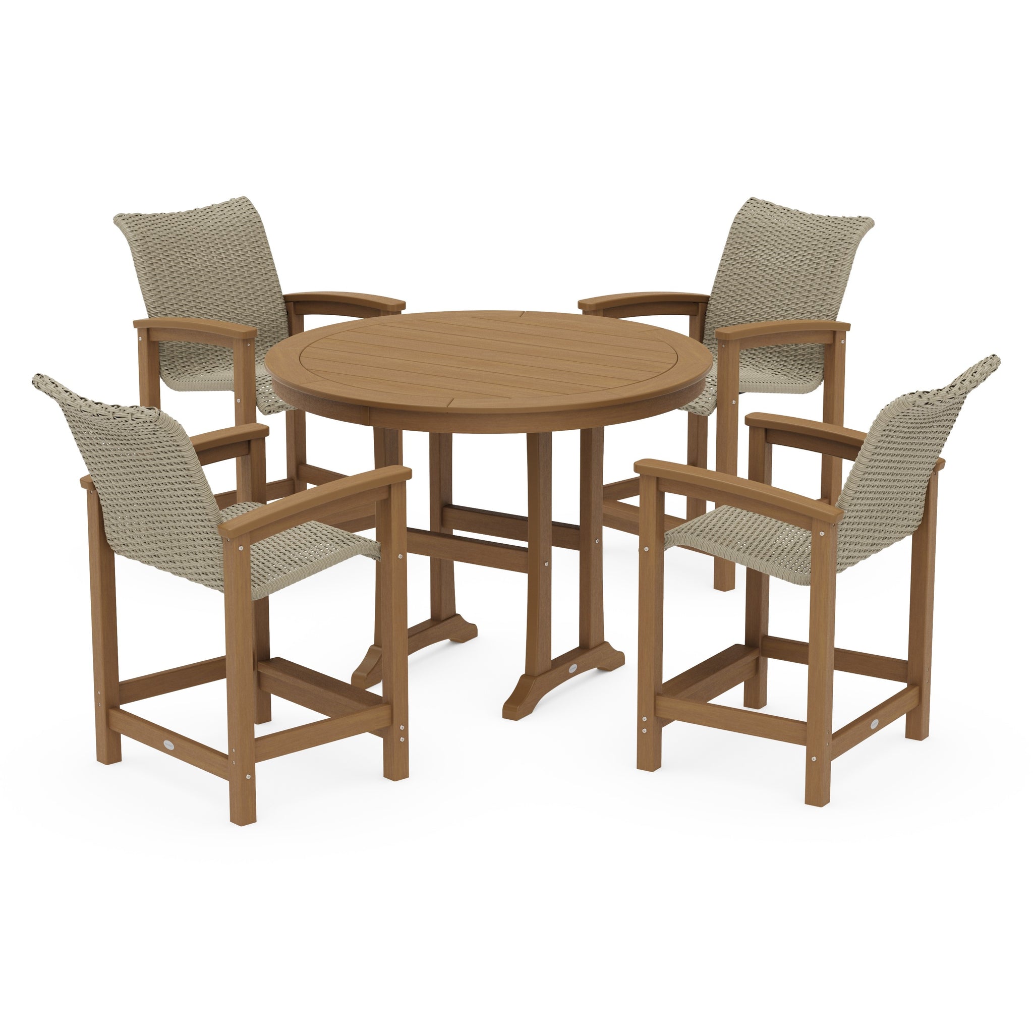 Coastal Woven 5-Piece Round Counter Set