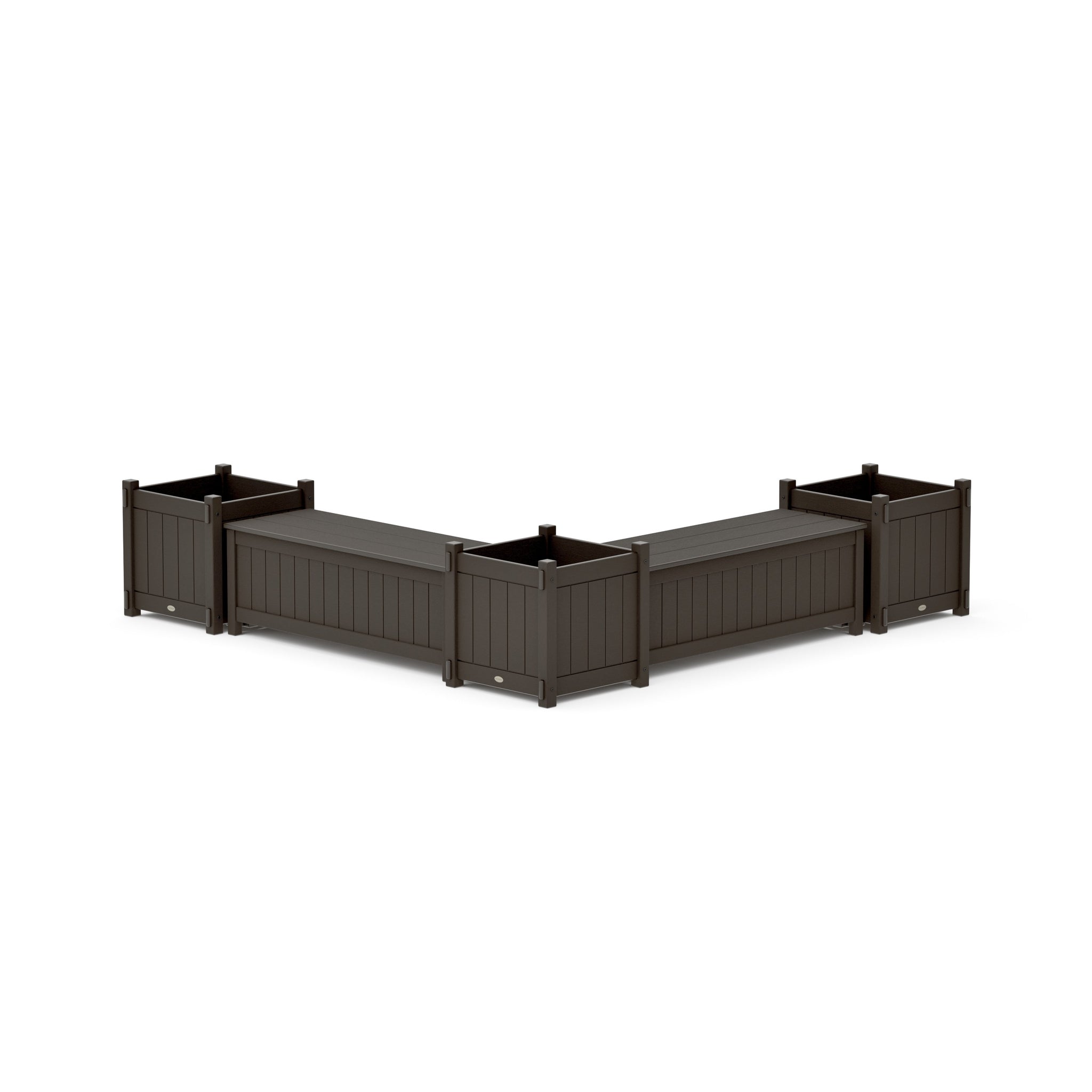 48" Vineyard L- Shaped Planter Storage Bench Corner Set- Large