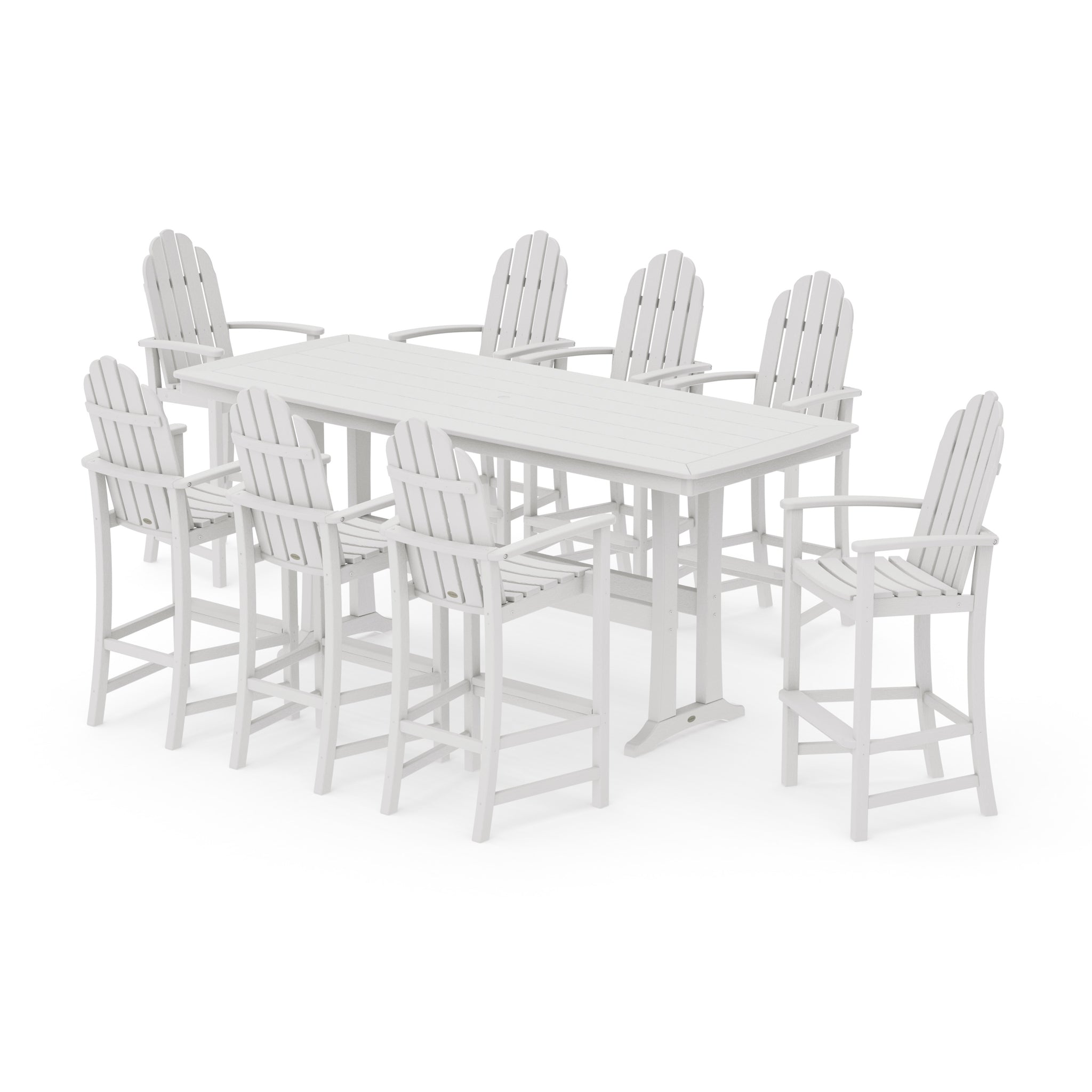 Classic Adirondack 9-Piece Bar Set with Trestle Legs