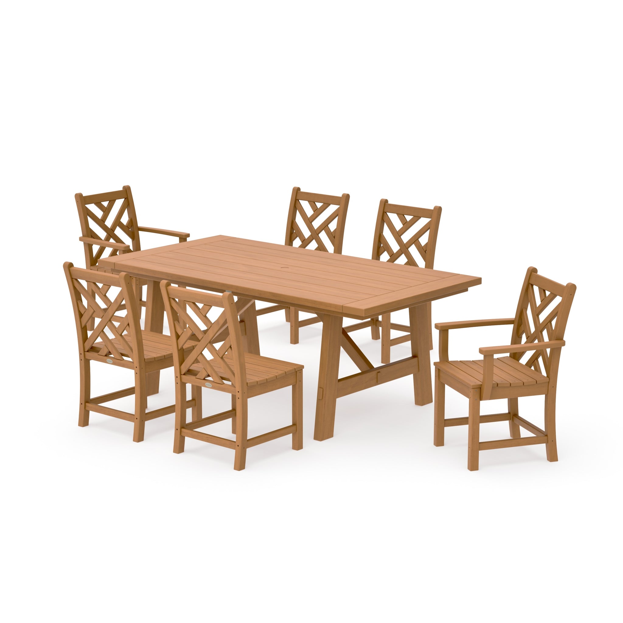 Chippendale 7-Piece Rustic Farmhouse Dining Set