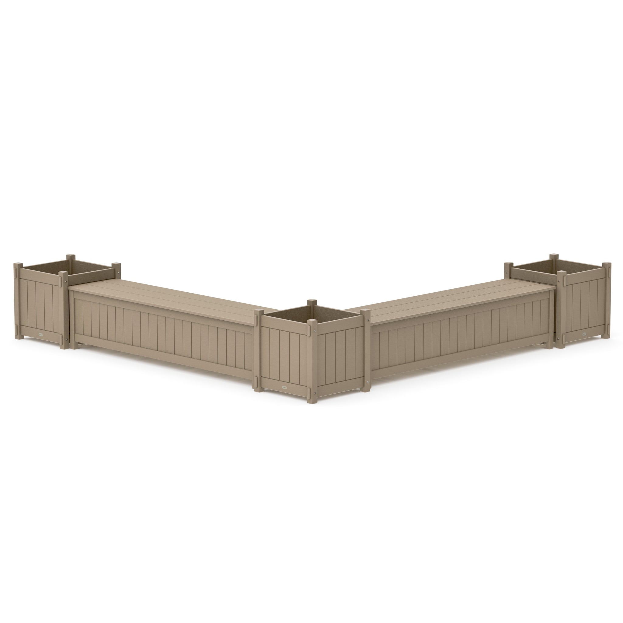 72" Vineyard L- Shaped Planter Storage Bench Corner Set- Large