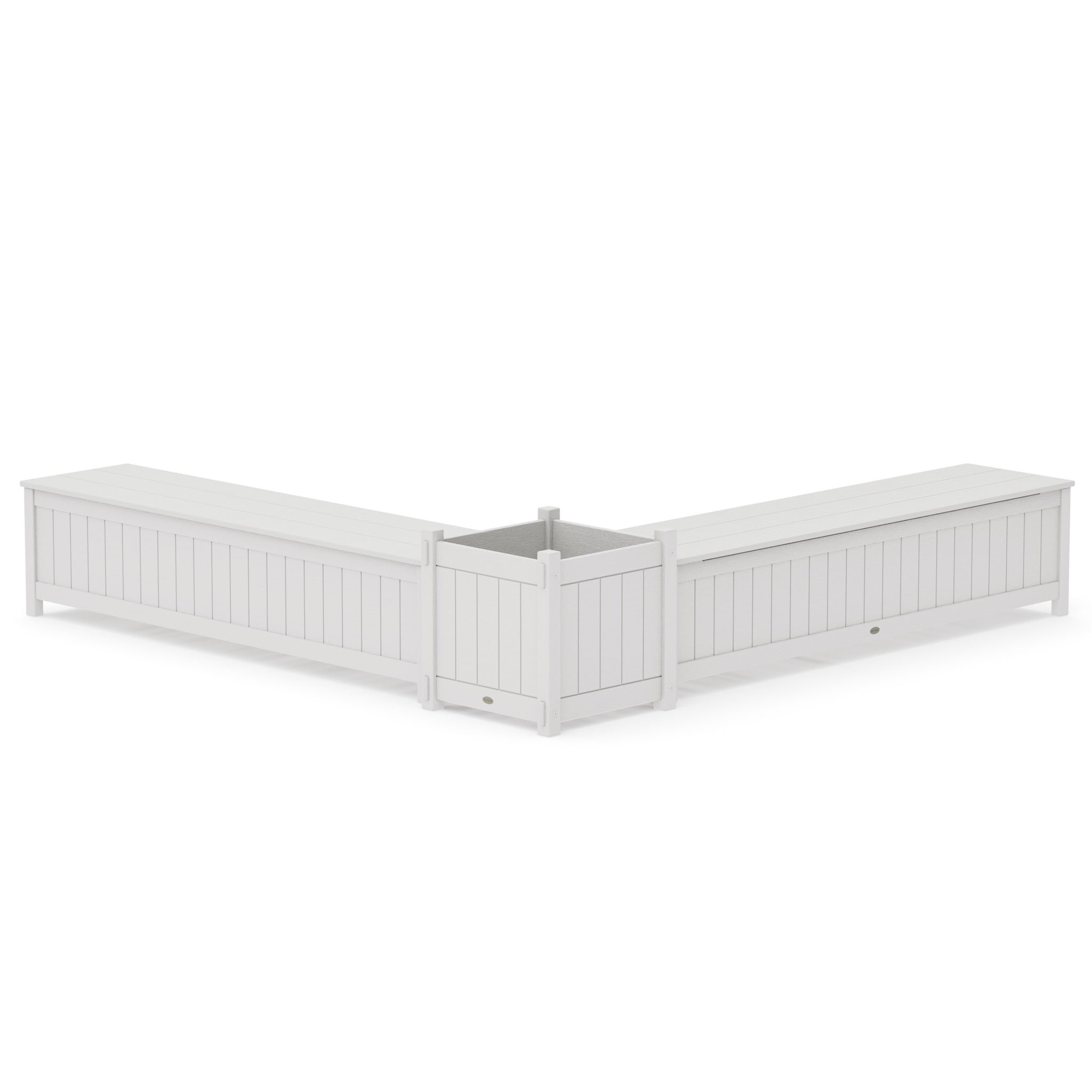 72" Vineyard L- Shaped Planter Storage Bench Set- Large