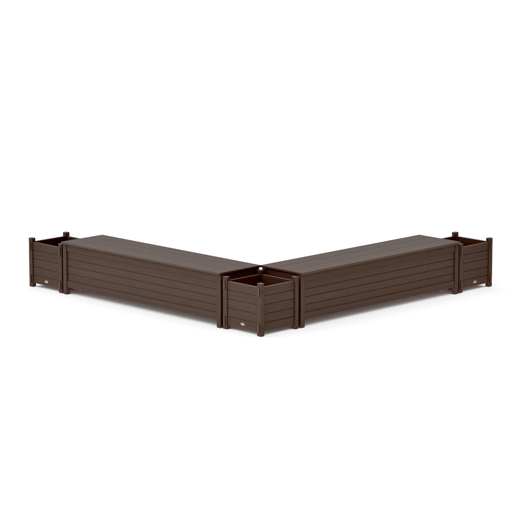 72" Nautical L- Shaped Planter Storage Bench Corner Set