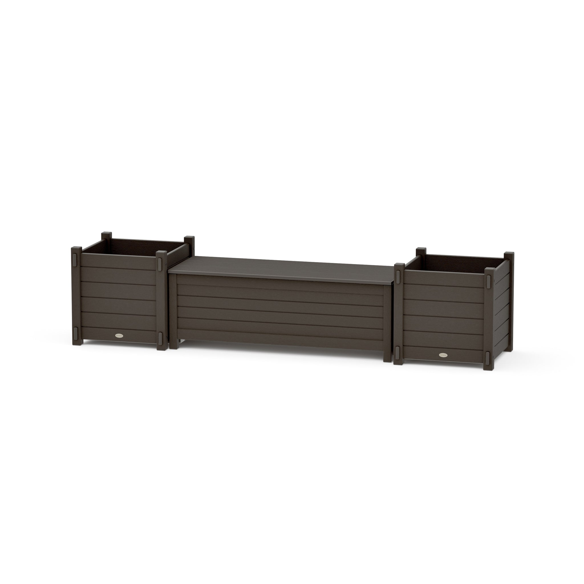 48" Nautical Straight Planter Storage Bench Set- Large