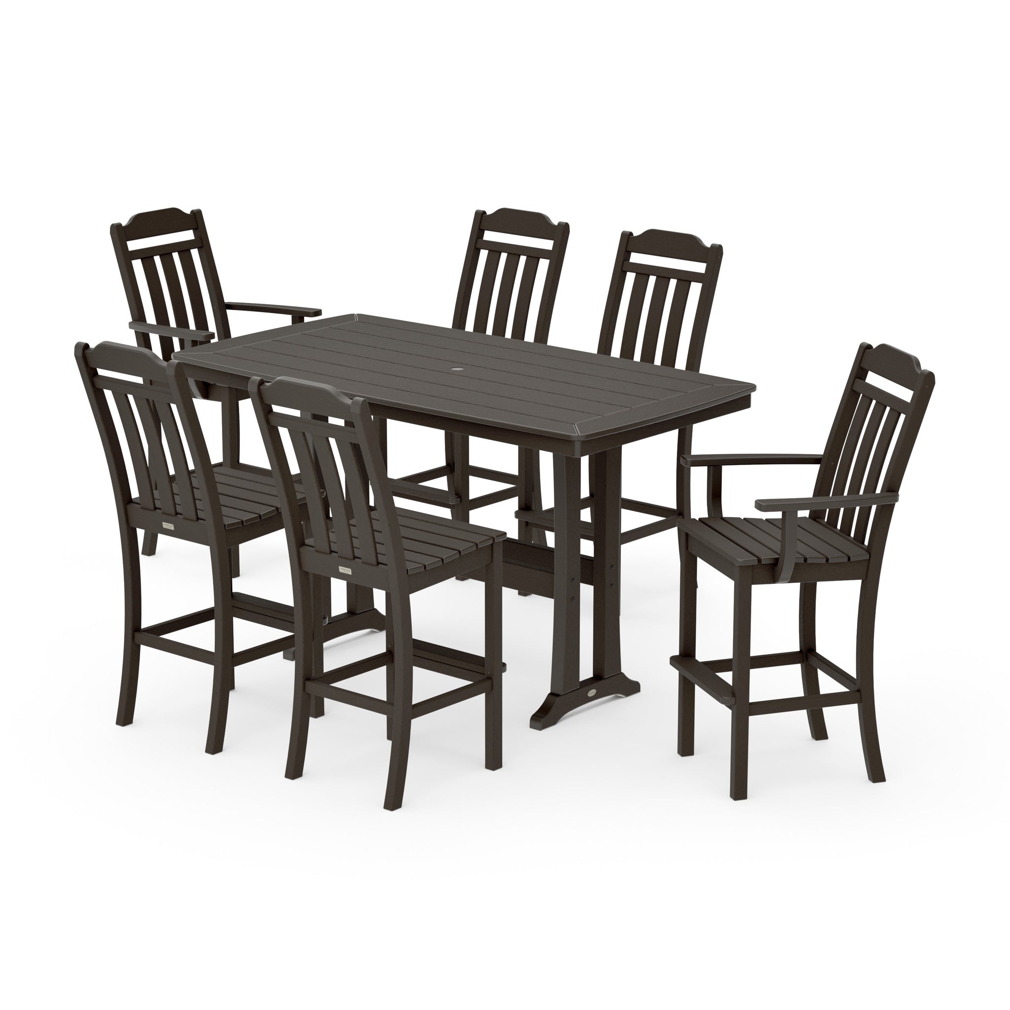 Cottage 7-Piece Bar Set with Trestle Legs