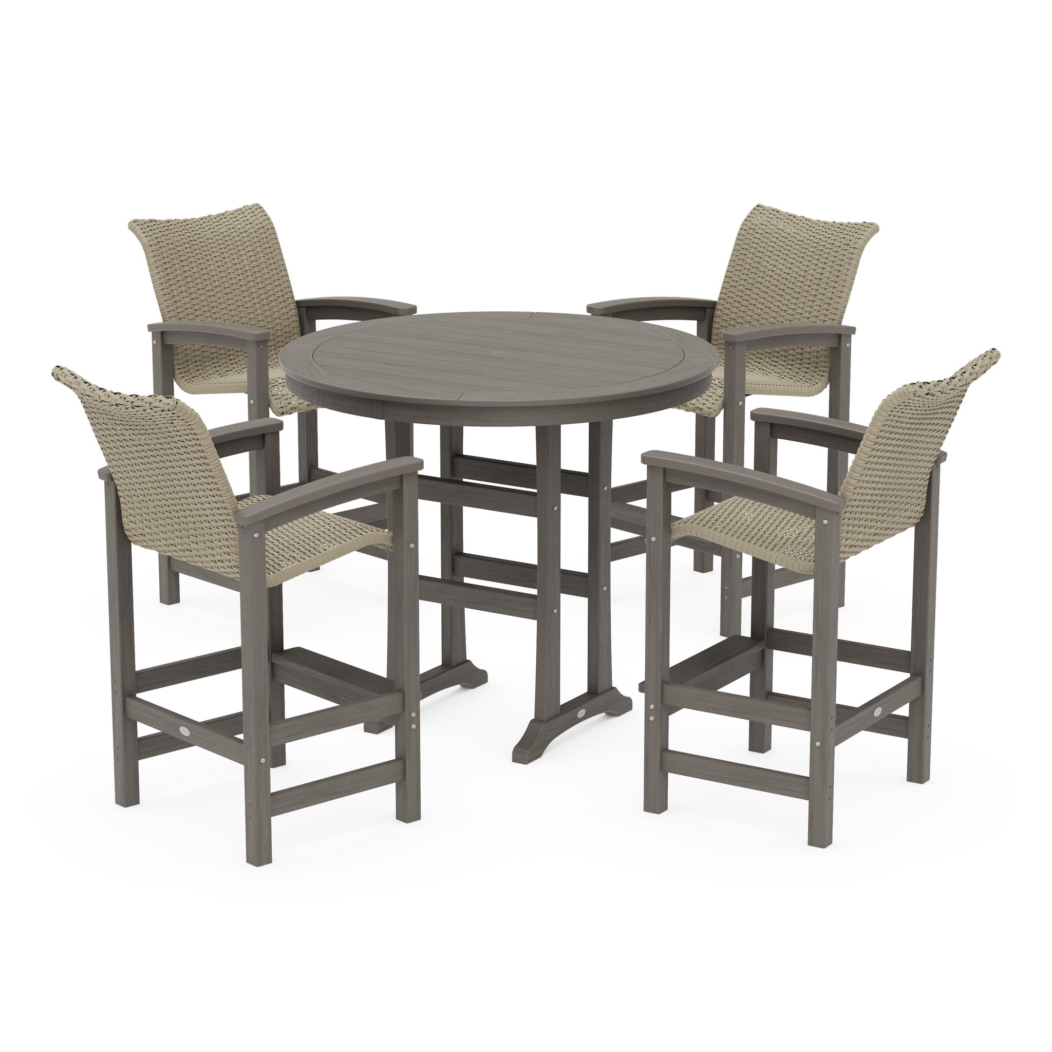 Coastal Woven 5-Piece Round Bar Set