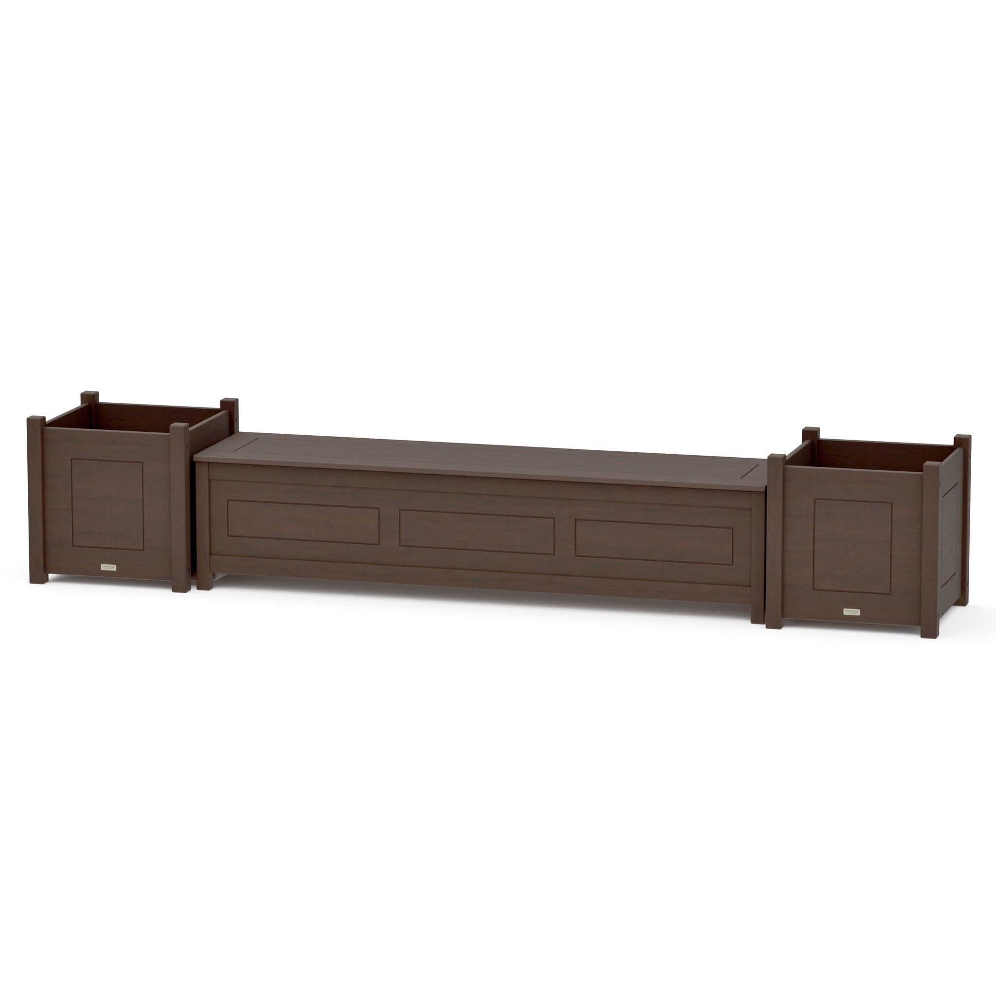 72" Country Living Straight Planter Storage Bench Set- Large