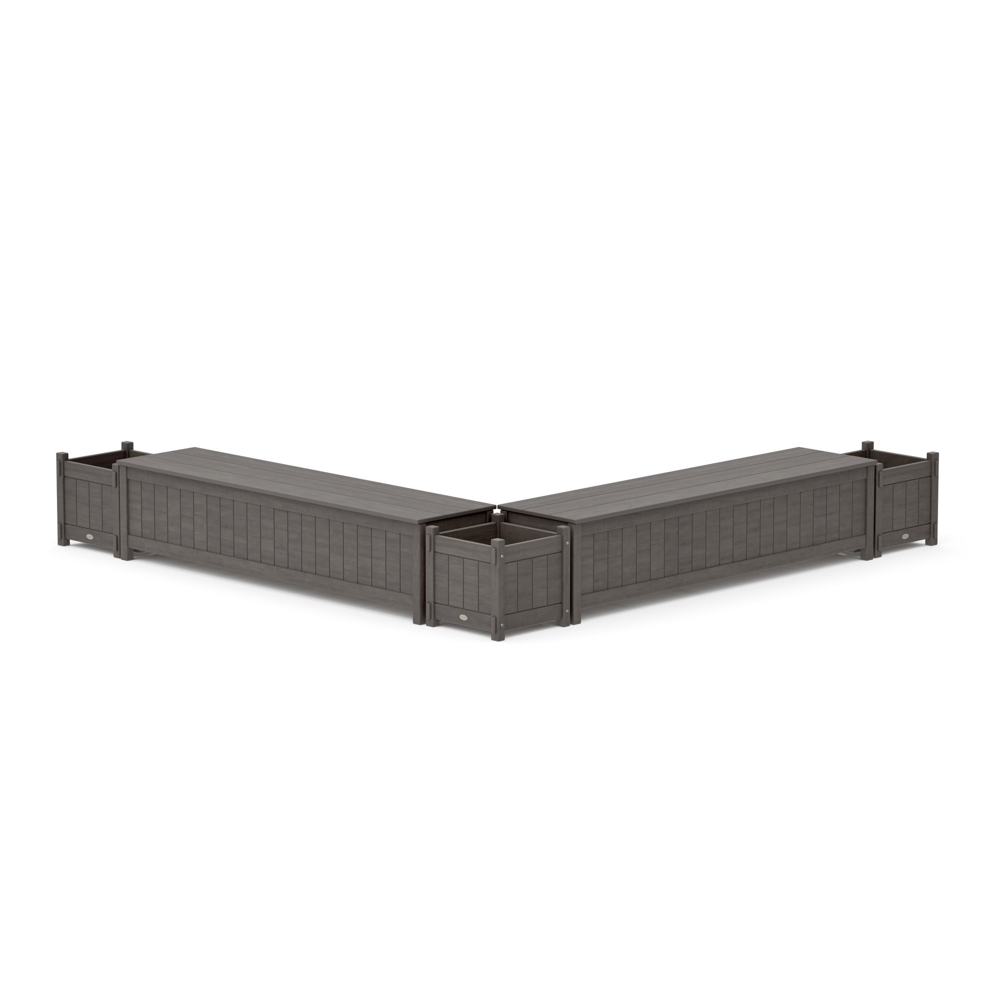 72" Vineyard L- Shaped Planter Storage Bench Corner Set