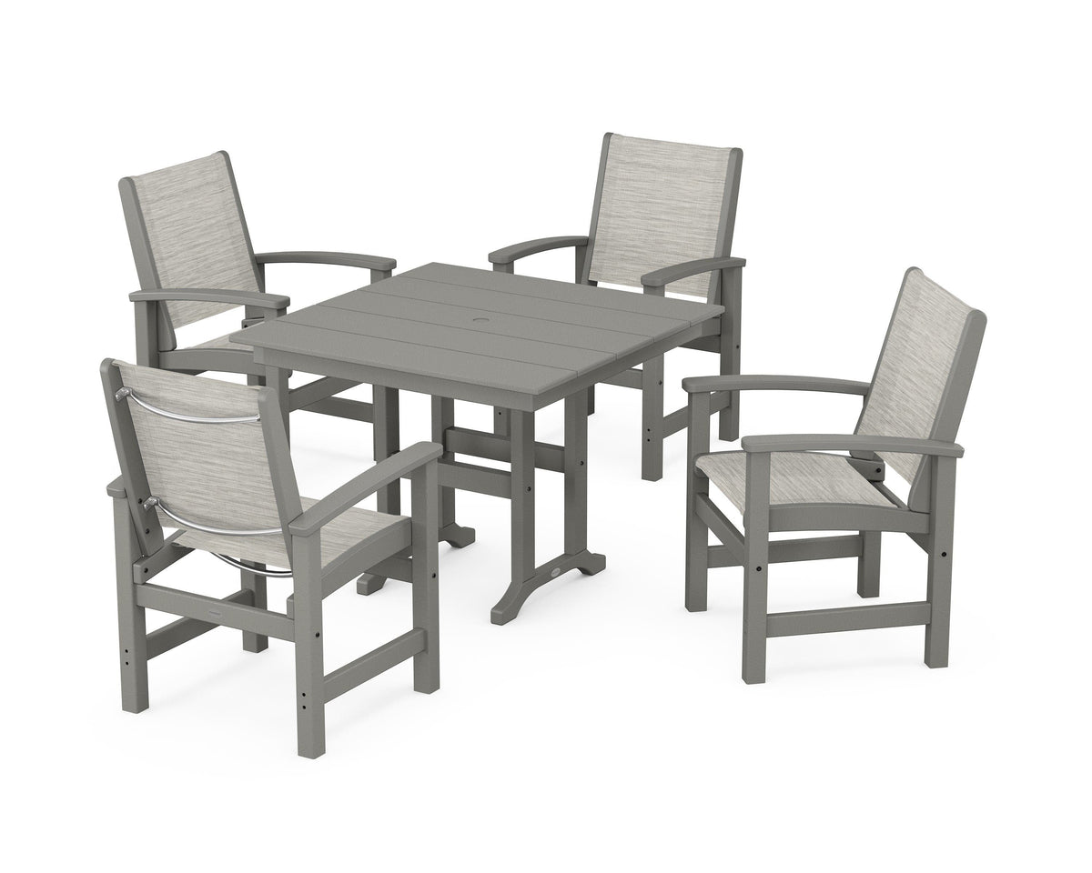 Coastal 5-Piece Farmhouse Dining Set